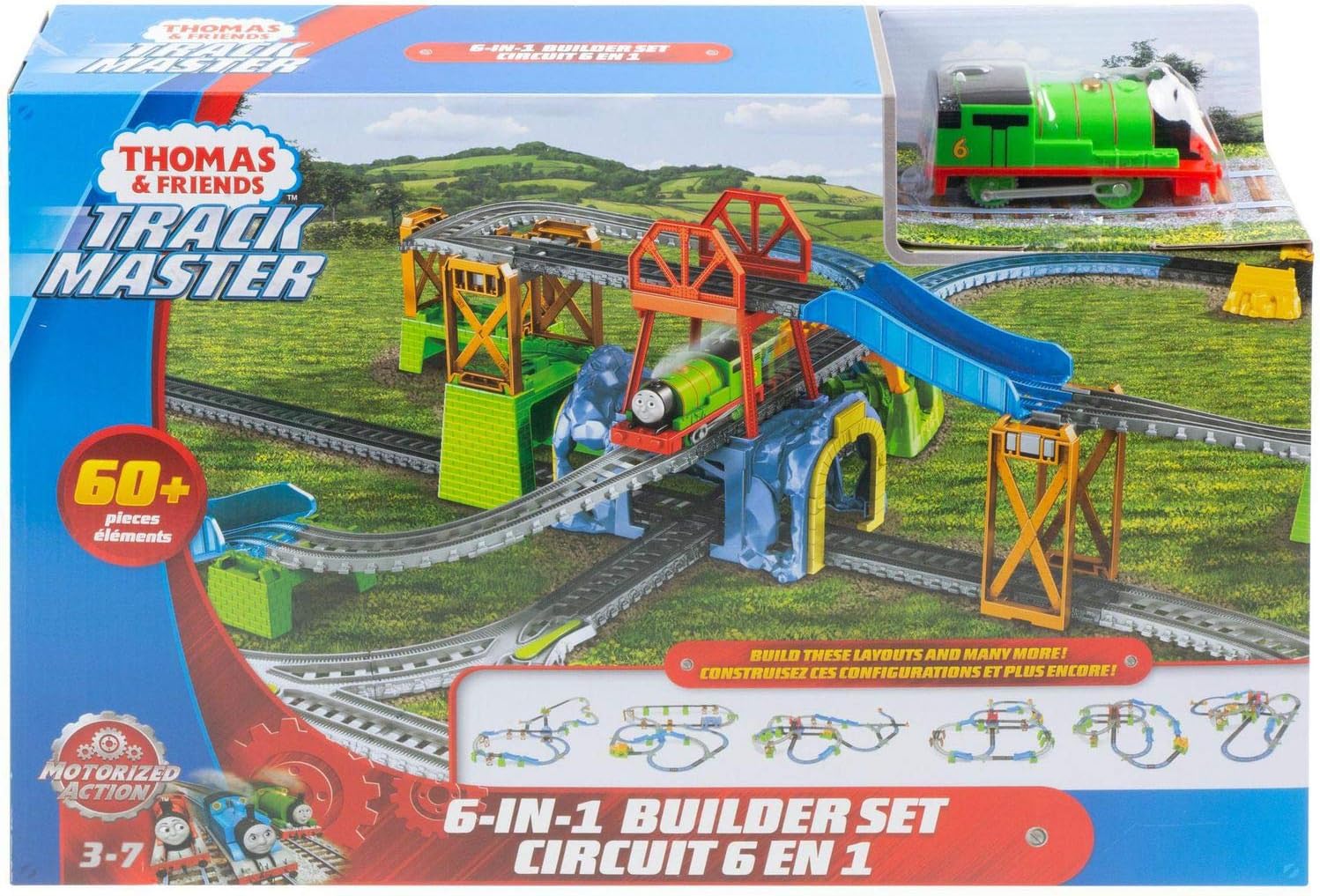 Thomas & Friends Trackmaster Percy Track 6 in 1 with Percy Motorized Train Toy for Kids 3+ Years - GBN45