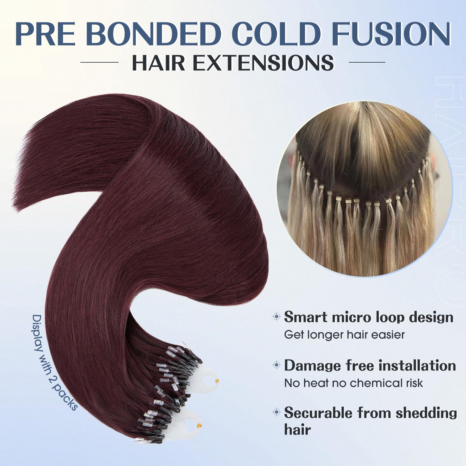 Human Hair Microlink Extensions, 50g Pack, 16 Inch, Cold Fusion Technology S8f3e06e06f1f4c62b9f8026edc9cb  main image 4