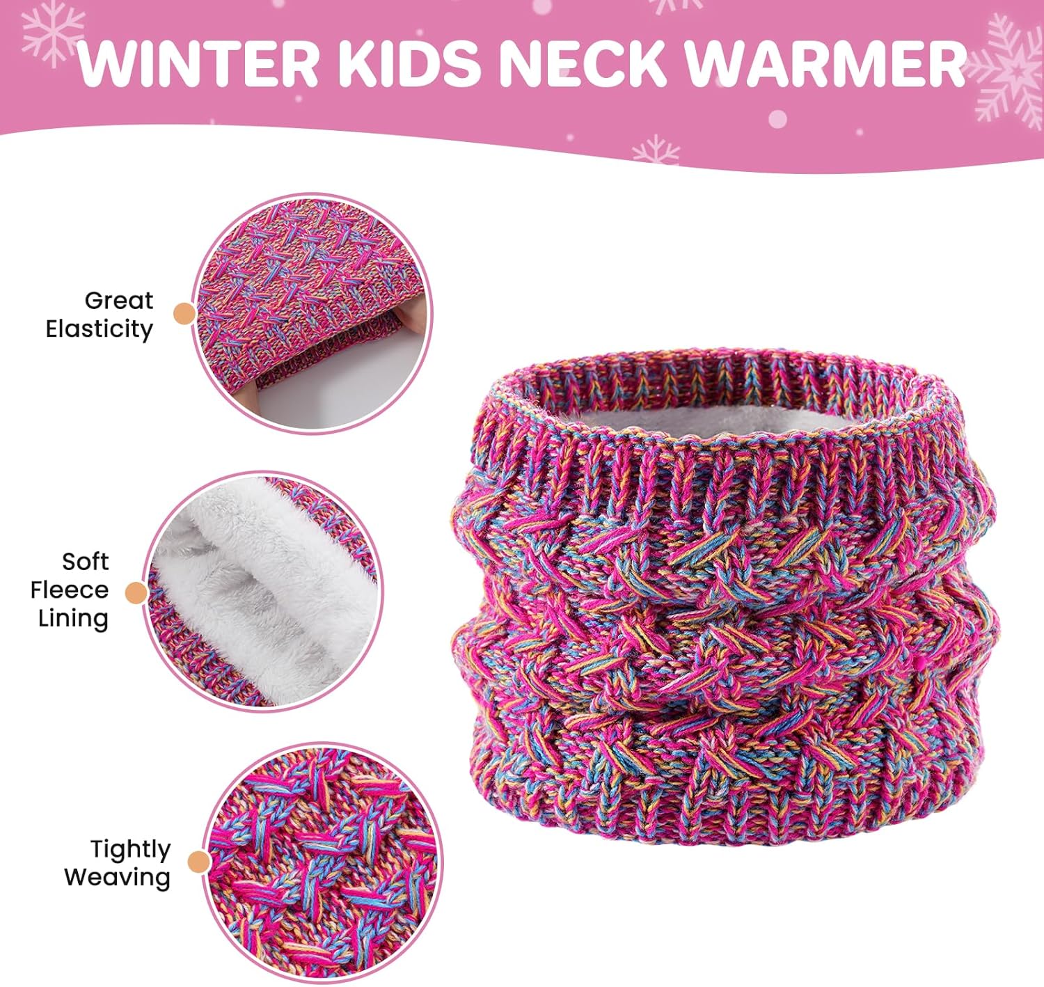 Kids Winter Beanie Hat Gloves Scarf Set, Thick Knitted Warm Toddler Winter Hat Mittens Neck Warmer for Boys Girls - Image 4