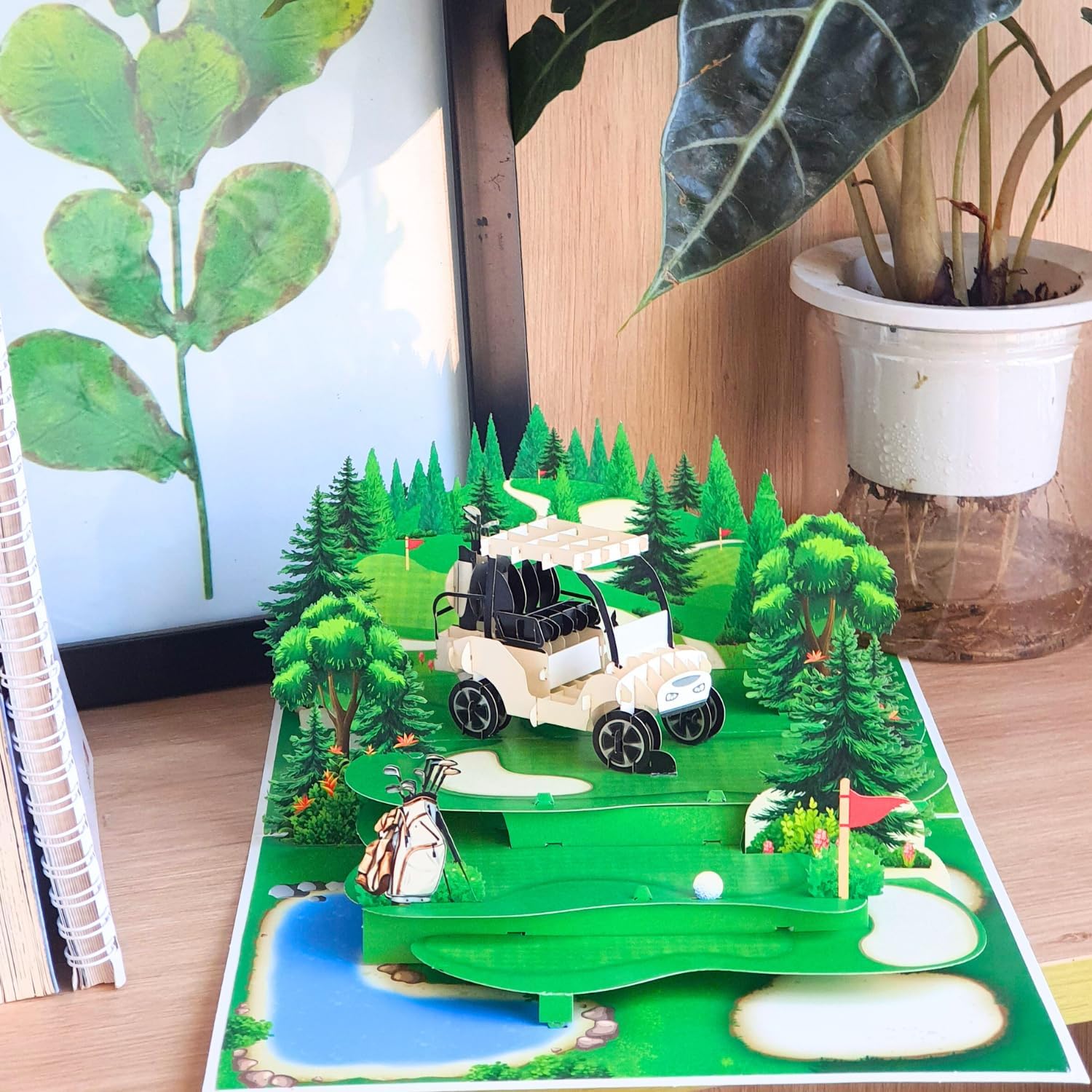 HEARTAGS- Pop Up Birthday Card for Men, Golf Birthday Card For Dad, Husband, Brother, Son, Grandpa, 3D Golf Popup Greeting Cards, Size 6x8 inches Includes Message Note and Envelop - Image 7