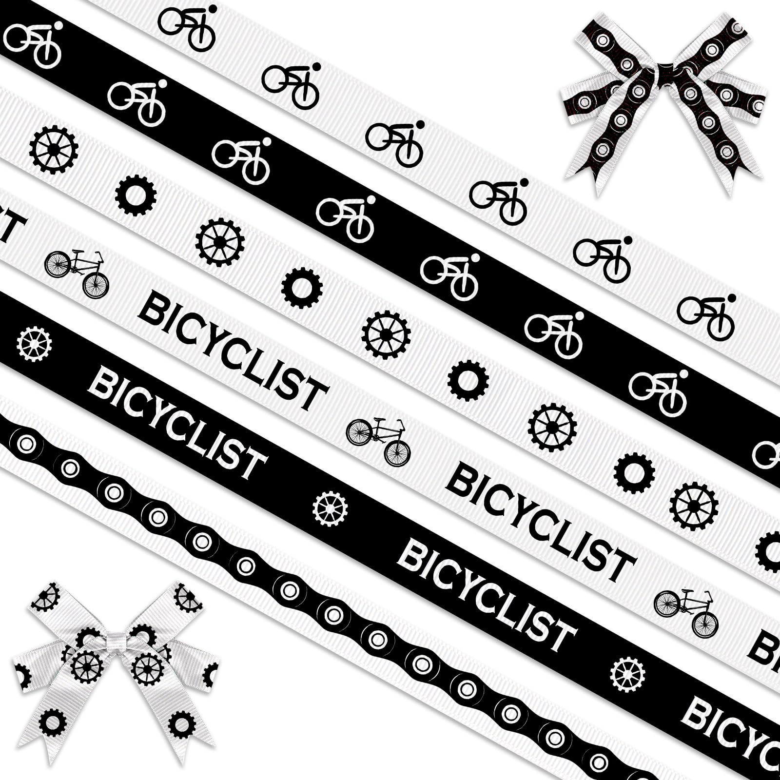 Snapklik.com : Threetols 6 Rolls 18 Yards Bicyclist Grosgrain Ribbons