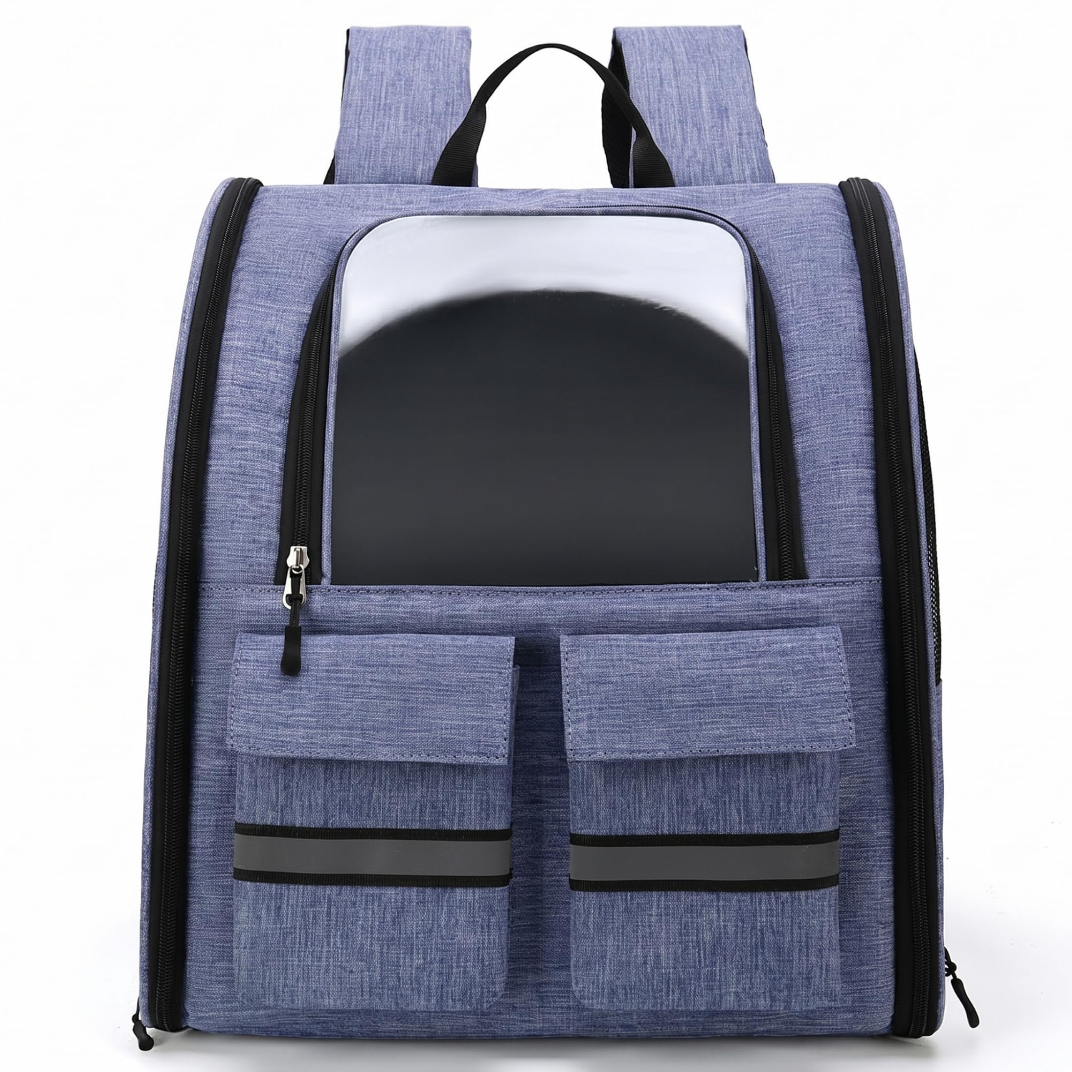 Grand sac à dos pliable pour chat ventilé et sac à dos roulant violet