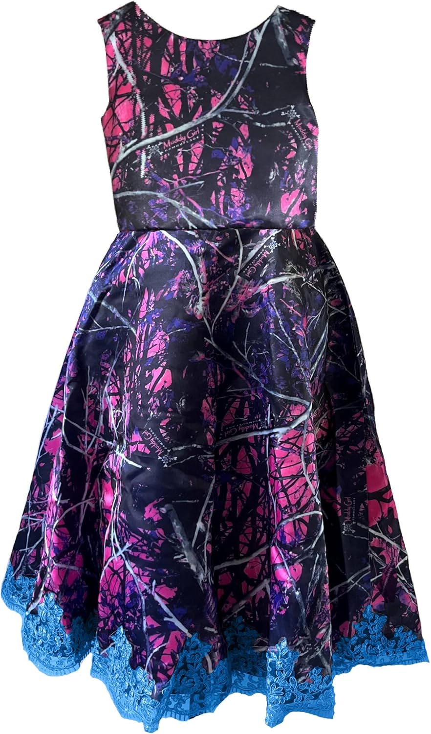 DINGZANCAMO Muddy Girl Camo Special Occasion Party Dress Mini Bridesmaid Gown Lace