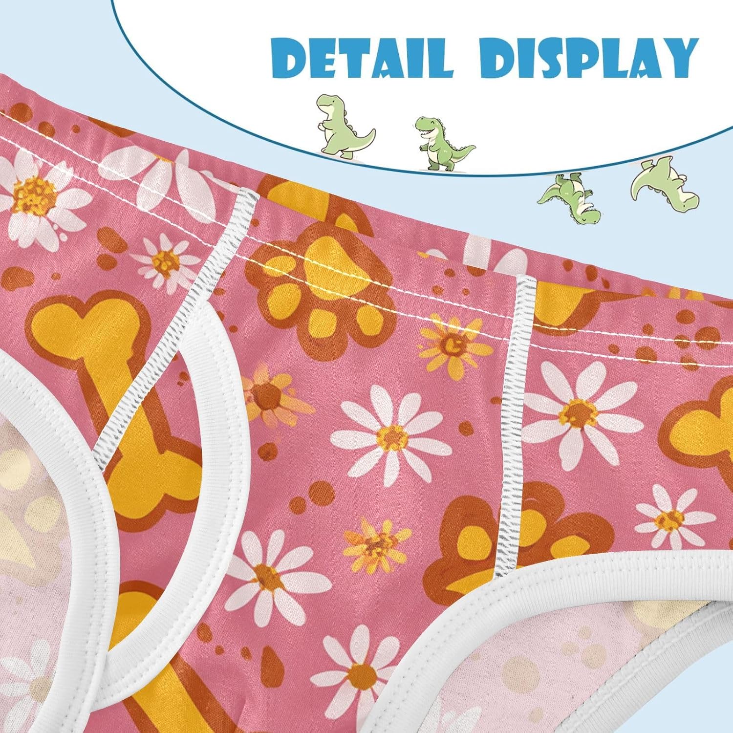 visesunny Boys Training Underwear Pink Daisy Dog Bone Breathe Cotton Potty Briefs Size 2T-8Y-8Y for Toddler 2T-8Y