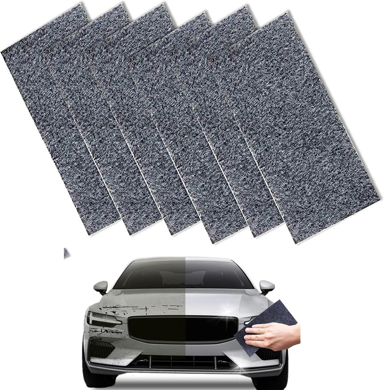 6 - Pack Nano Sparkle Car Scratch Remover Cloths - Paint & Water Spot Repair for Cars/SUVs/Motorcycles