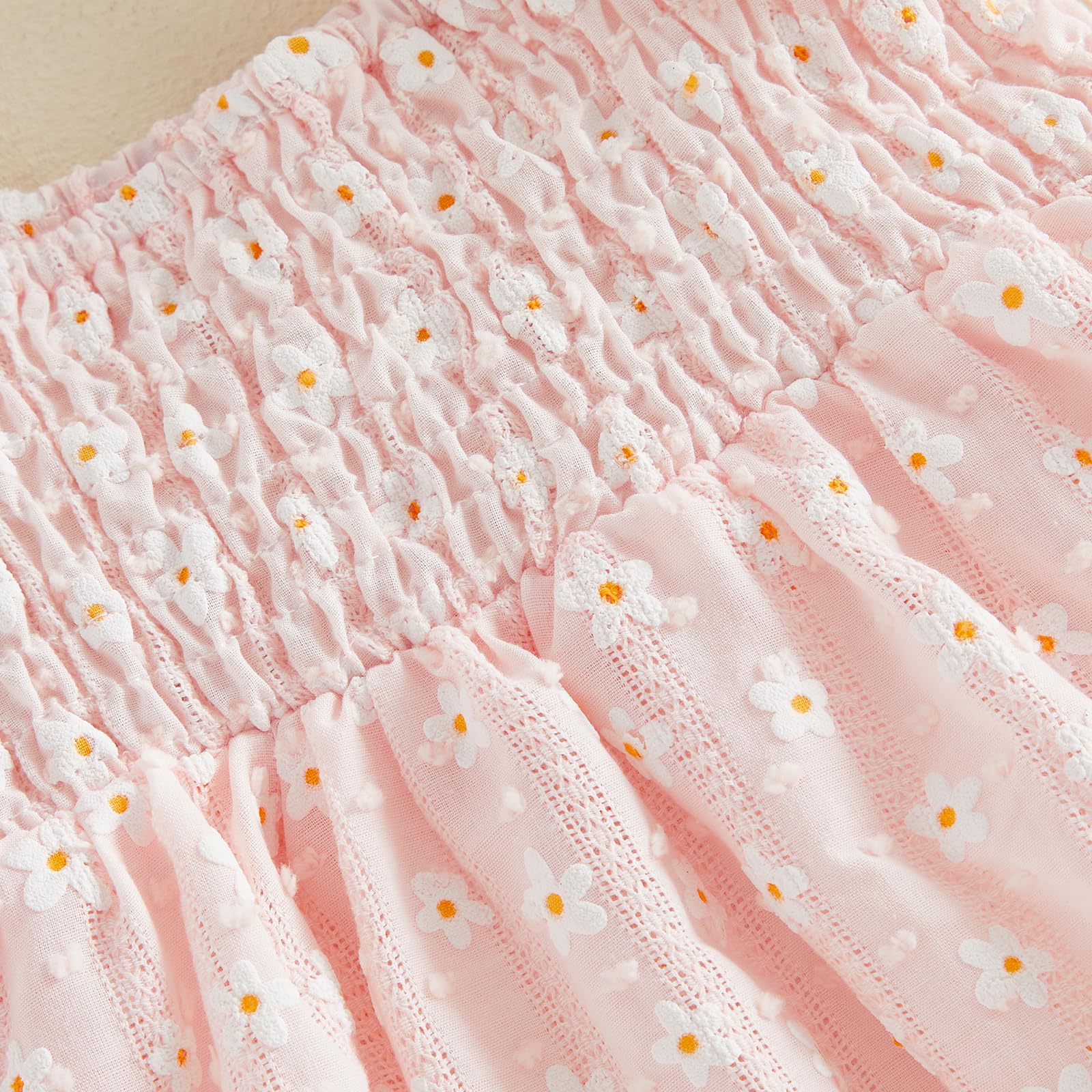 Baby Mädchen Kleidung Set Kleinkind Sommer Kleid Kurzarm Blumen Stickerei Bodysuit + Schleife Stirnband Set Niedliche Freizeitkleid Prinzessin Outfits