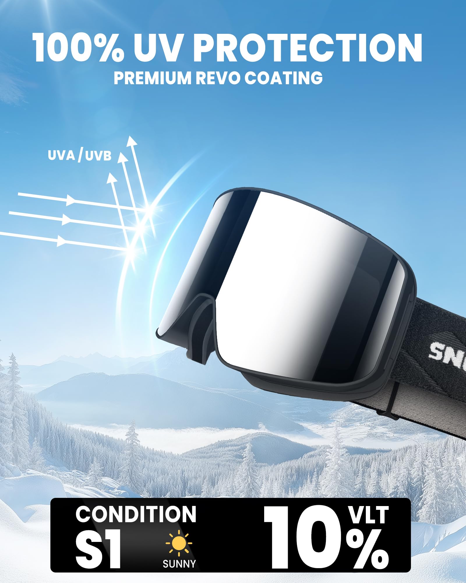 SNOWER Occhiali da sci unisex per adulti M9