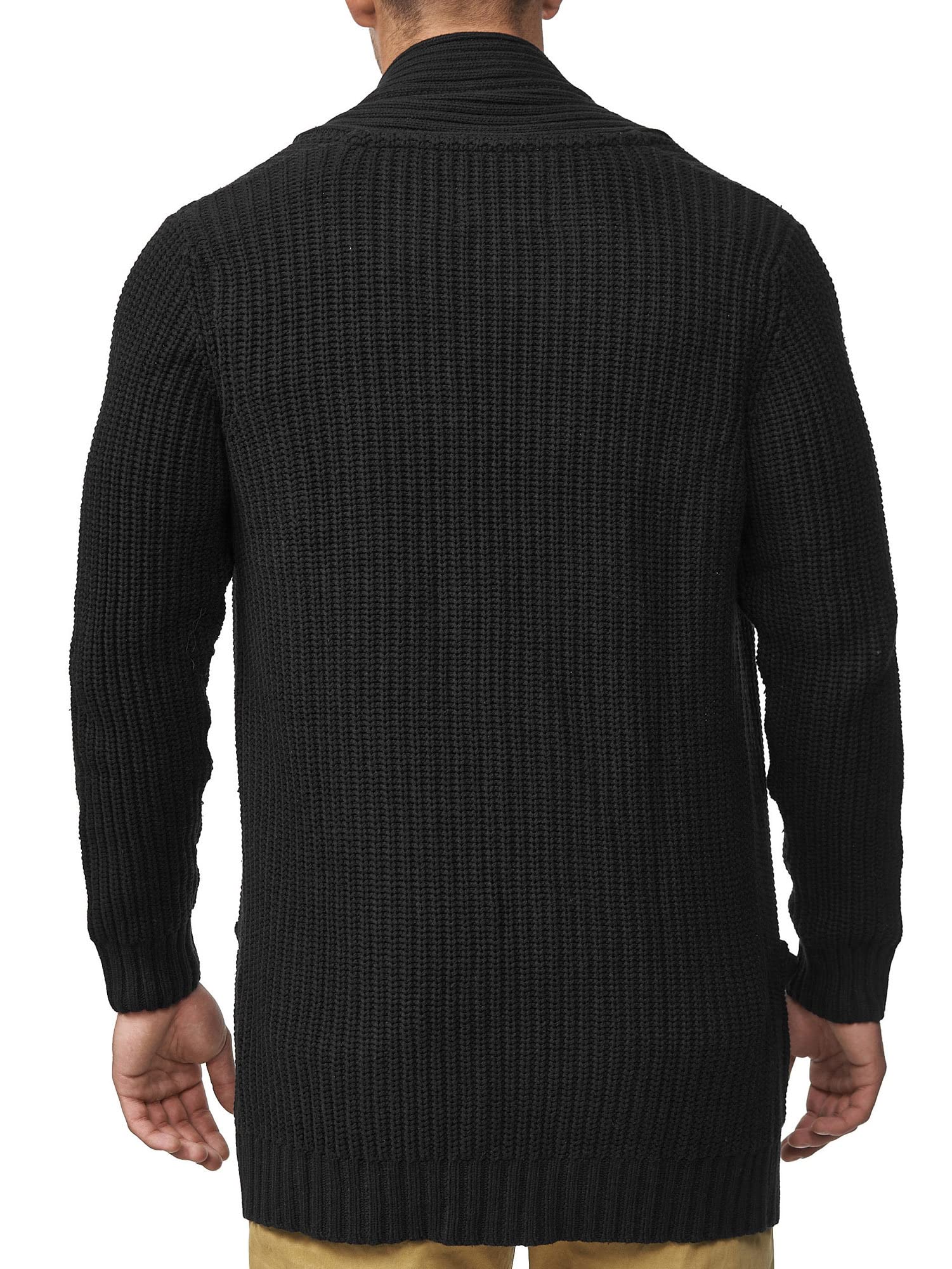 Indicode Uomini Anaheim Cardigan | Maglia Aperta con 2 Tasche Applicate