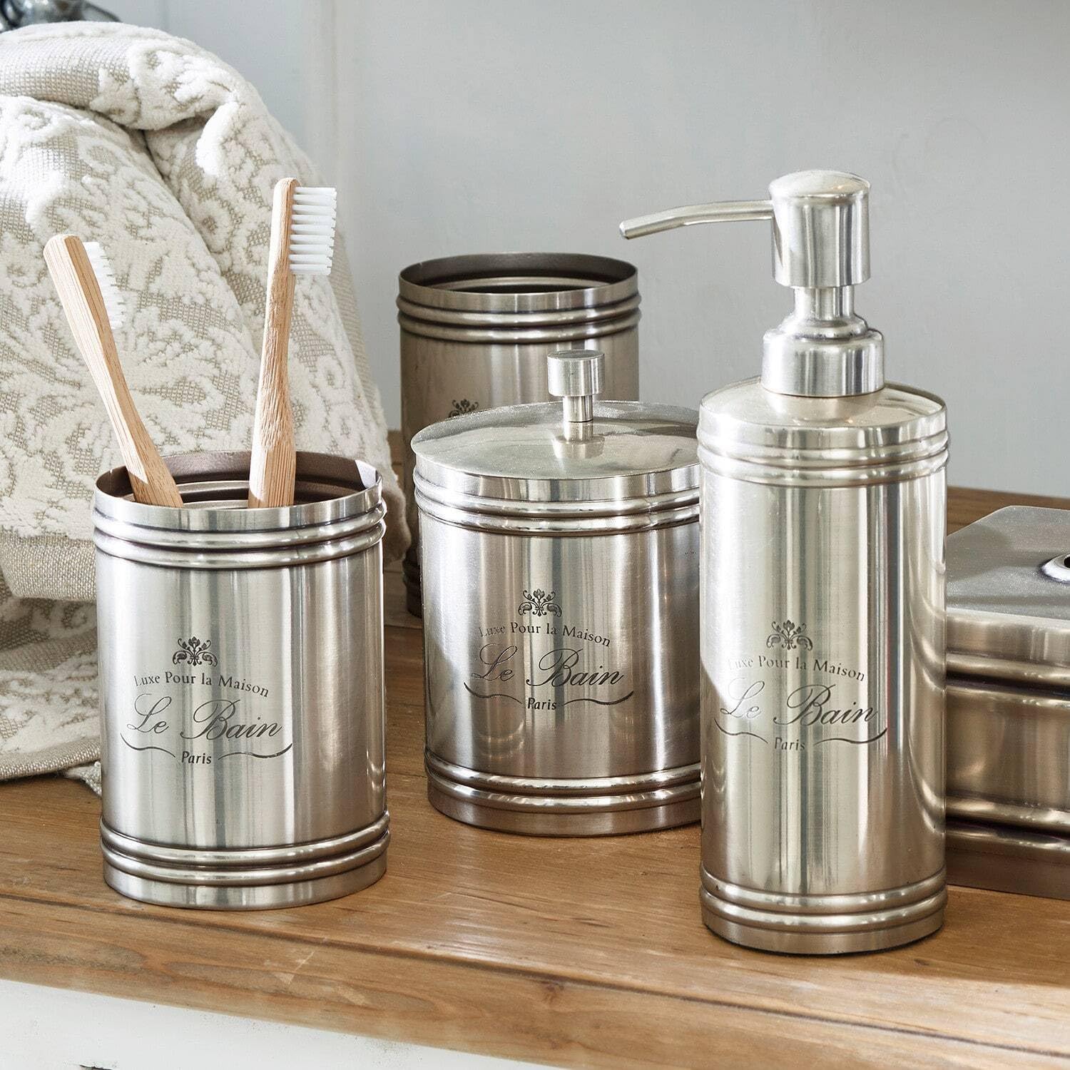 Portascopino da appoggio in ceramica argento - Astrid di Gedy