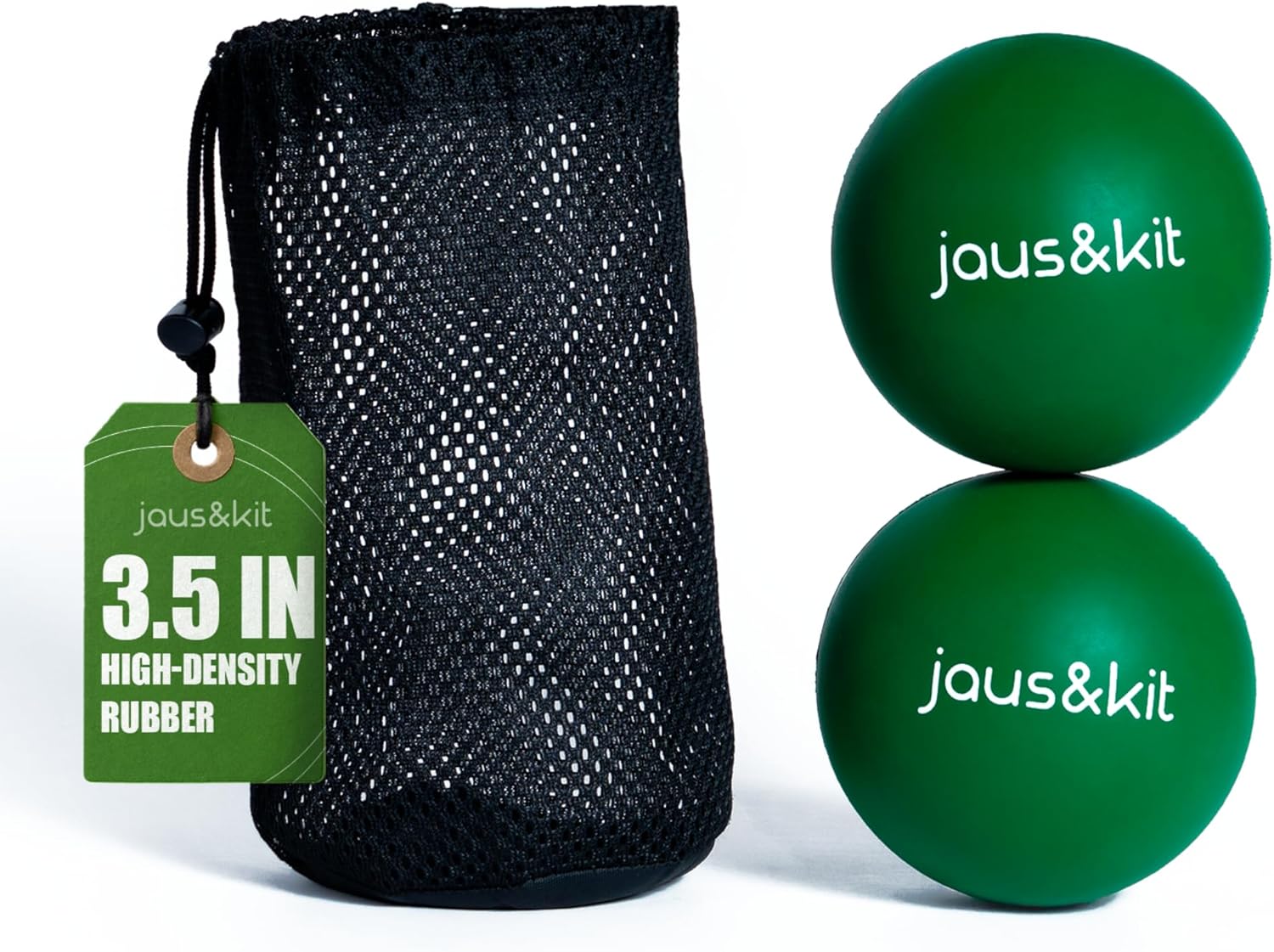 Therapy Balls for Back Pain – Set of 2 Large Massage Balls (3.5 in) – Lacrosse Massage Ball for Trigger Point Relief and Myofascial Release – Rubber Ball for Physical Therapy