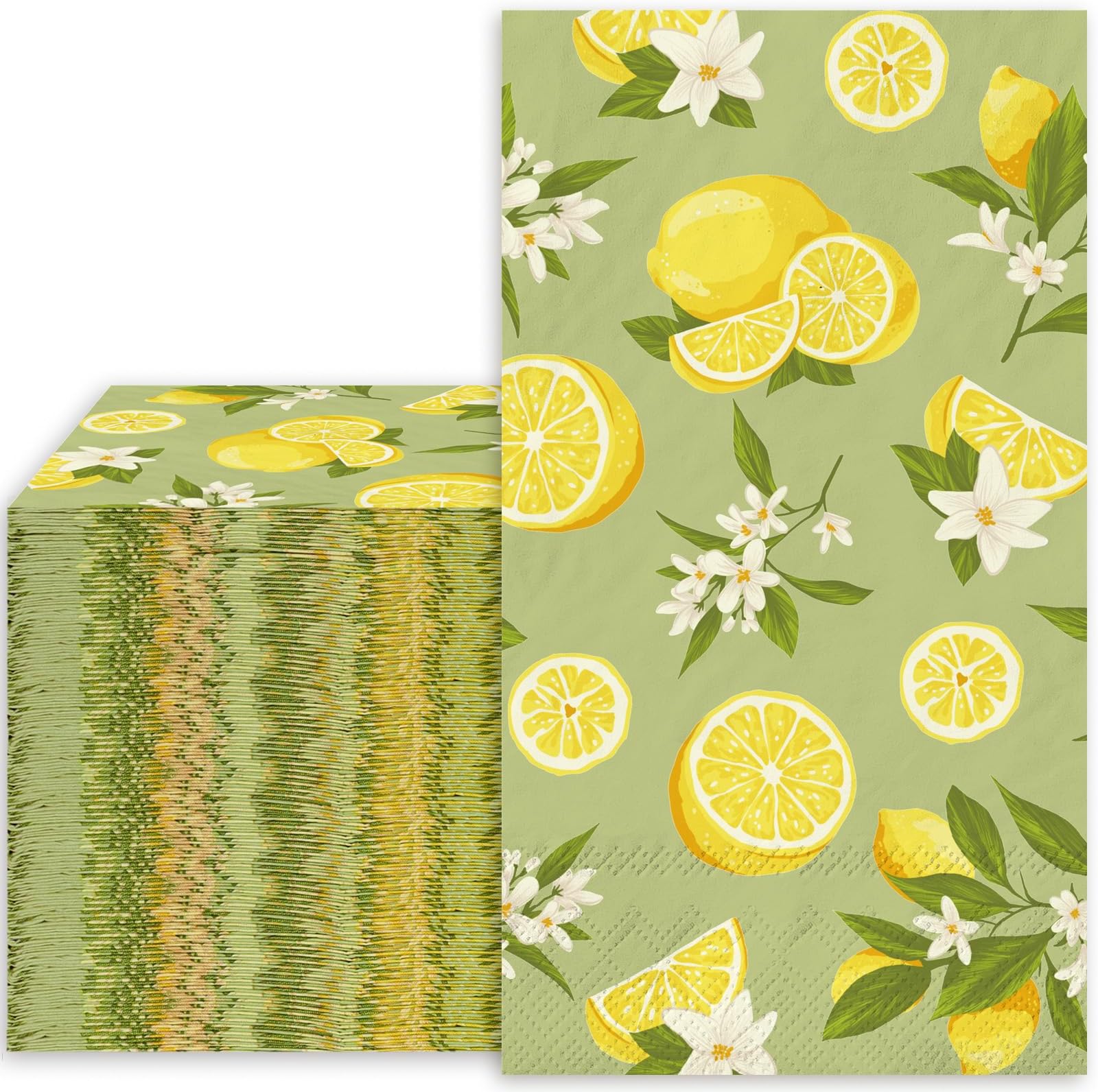 JarThenaAMCS Summer Guest Paper Napkins Lemon Branches