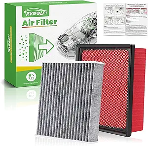 RVgolf Engine and Cabin Air Filter Kit for Dodge Durango
