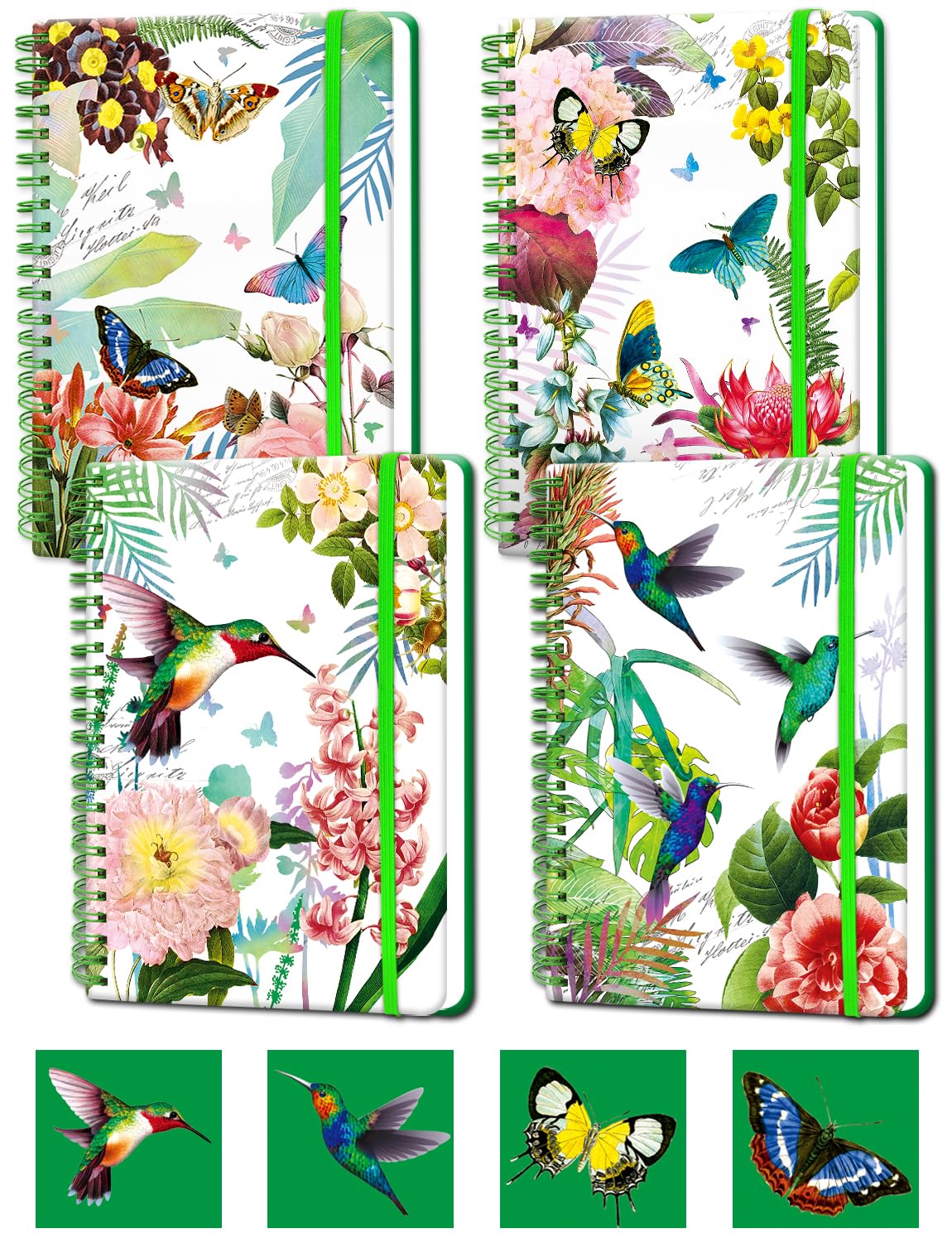 Quaderno a spirale con copertina rigida, formato A5, confezione da 4 quaderni a righe, 160 pagine, 14,5 x 20,8 cm, quaderni a spirale per donne, quaderni per scuola, università, casa, lavoro