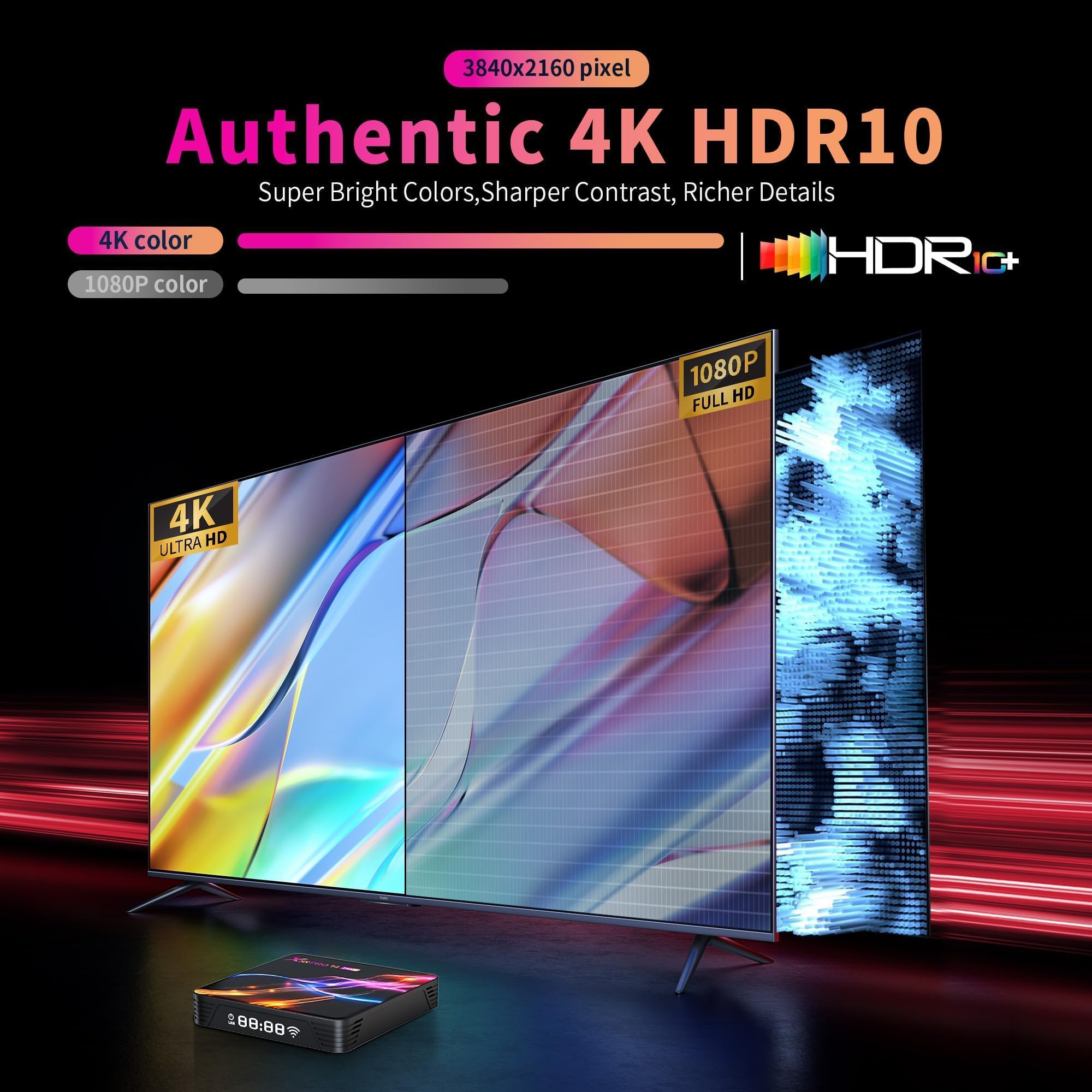 Android 13 TV Box RK3528 Quad-Core 64 Bits Cortex-A53 4 Go RAM 128 Go ROM
