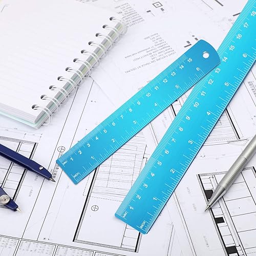 Miniatura 5 de Juego de regla de acero inoxidable y regla de metal con tabla de conversión