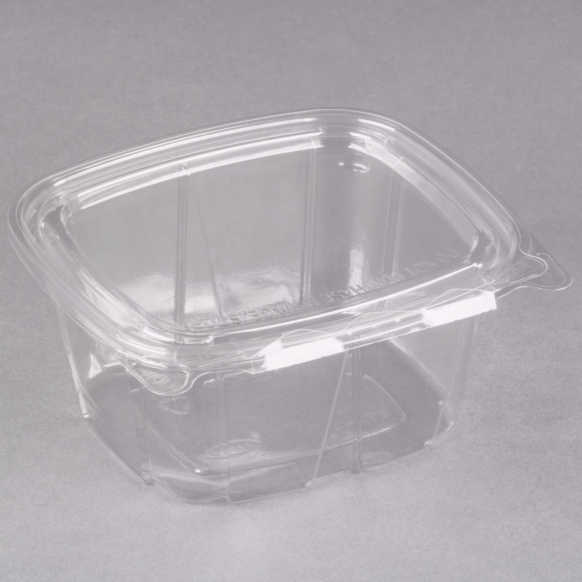 Dart CH16DEF Clear Pac Safe Seal 16 oz. Tamper-Resistant, Tamper-Evident Container With Flat Lid - 5 1/2