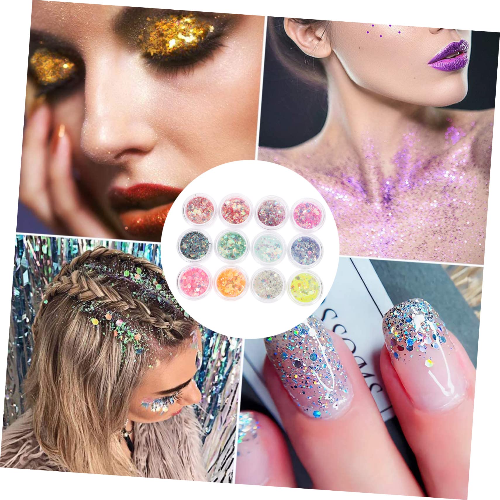 MAGICLULU 36 Scatole Scintillio occhi viso corpo gioielli gel glitterato olografico paillettes glitterate sul viso glitter per trucco Accessori