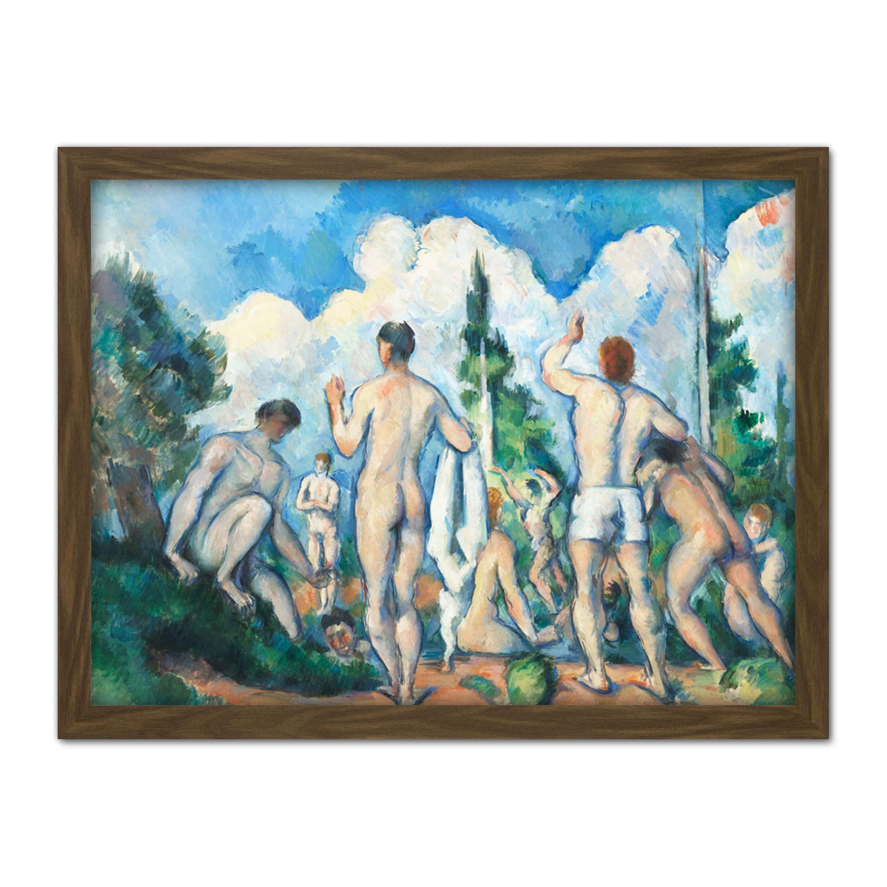 Paul Cezanne Bathers Large Framed Art Print Poster Wall Decor 18x24