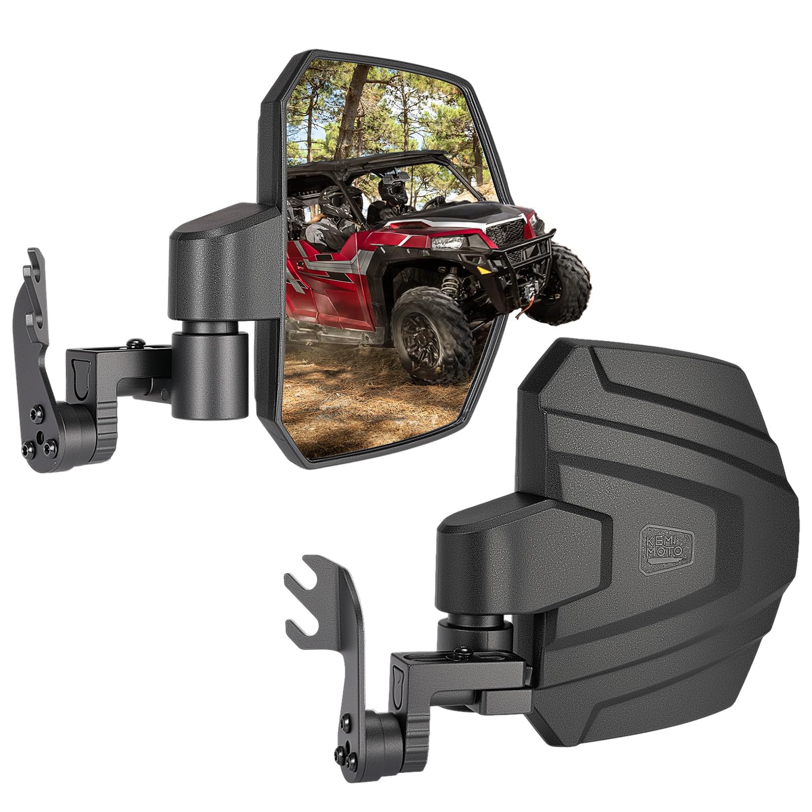 SAUTVS - Specchi laterali regolabili per Polaris Ranger XP 1000/Ranger 1000, specchi laterali pieghevoli trasparenti per Polaris Ranger XP 1000/Ranger 1000/Crew 2018-2024 Accessori (2 pezzi