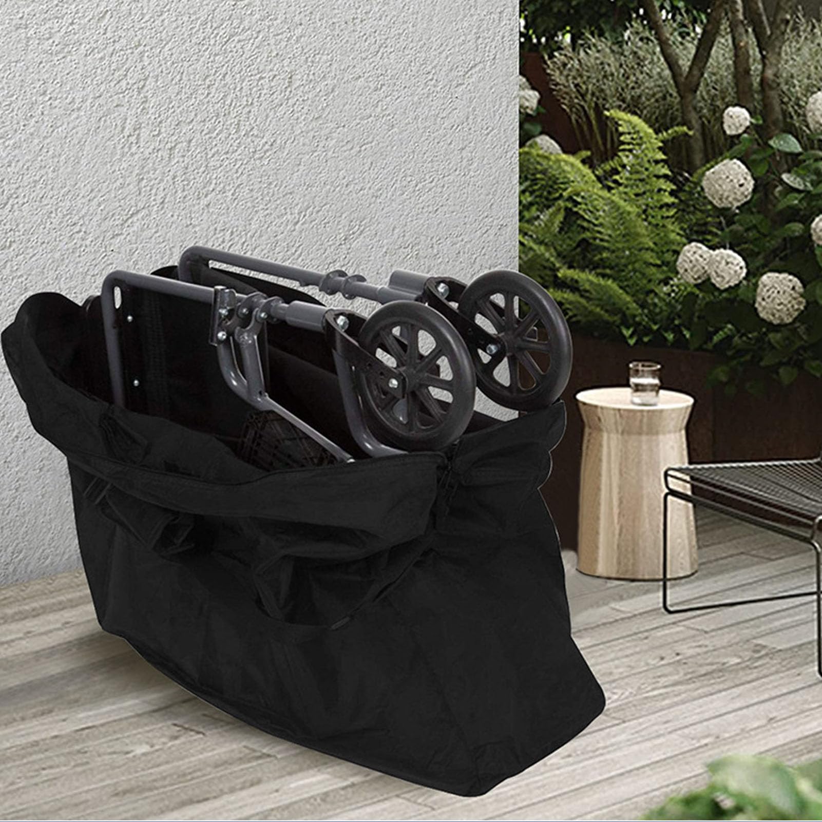 Borsa viaggio a rotolatrice, panno Oxford 600D, resistente all'acqua, per camminatore/sedia a rotelle pieghevole, uso esterno (115 * 80 * 40 cm)