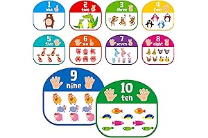10-Piece Educational Numbers Poster Set: Bright Designs for Early Learners