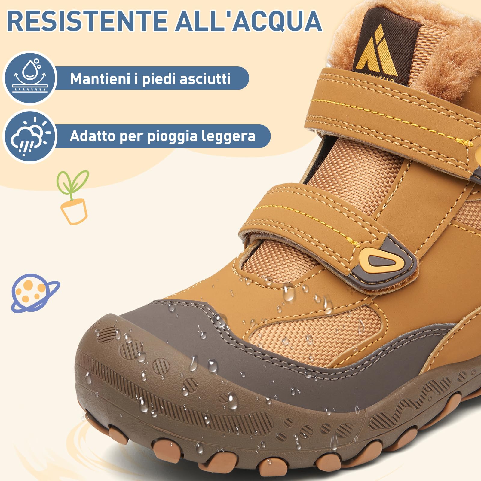 Mishansha Scarpe Invernali Bambini Antiscivolo Stivaletti Neve Bambina Caldo da Trekking Bambino 24-38 EU