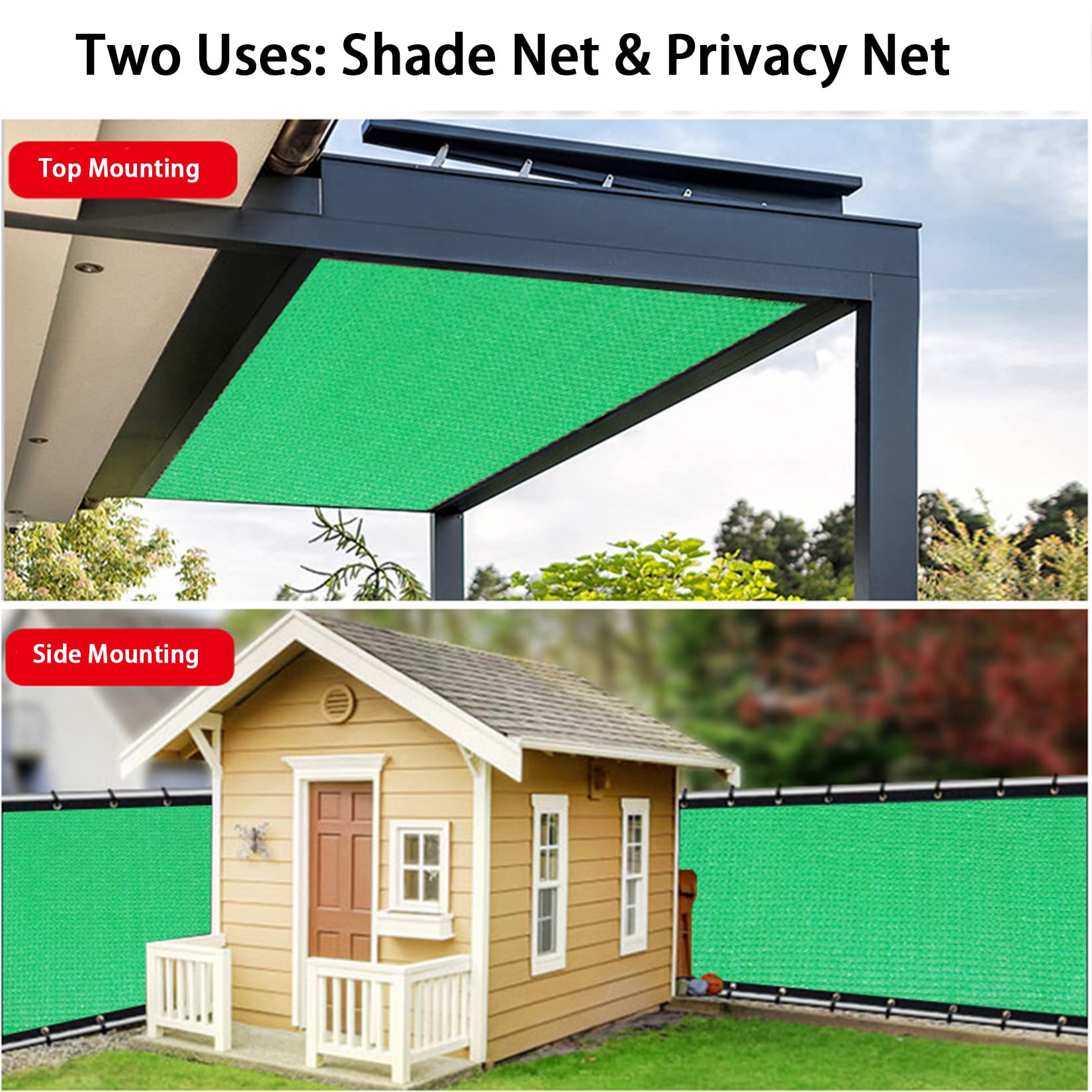 Green e - Toldo de protección UV con ojales, 80 % de bloqueo, transpirable, para invernadero, piscina de jardín, 8 x 11 m