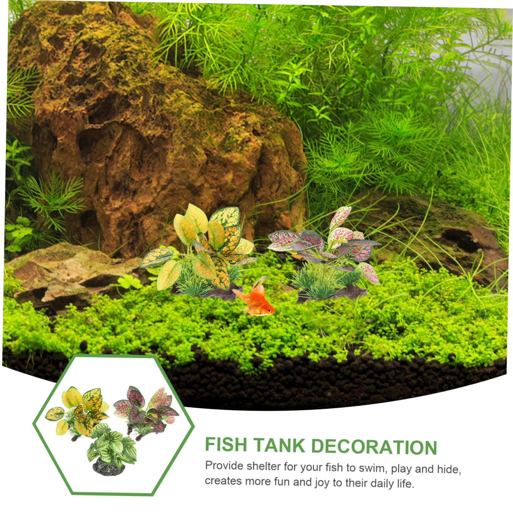 Happyyami 15piezas Adornos De Plantas De Agua Artificiales para Acuarios Decoración Lifelike para Peceras Accesorios De Paisajismo Acuático