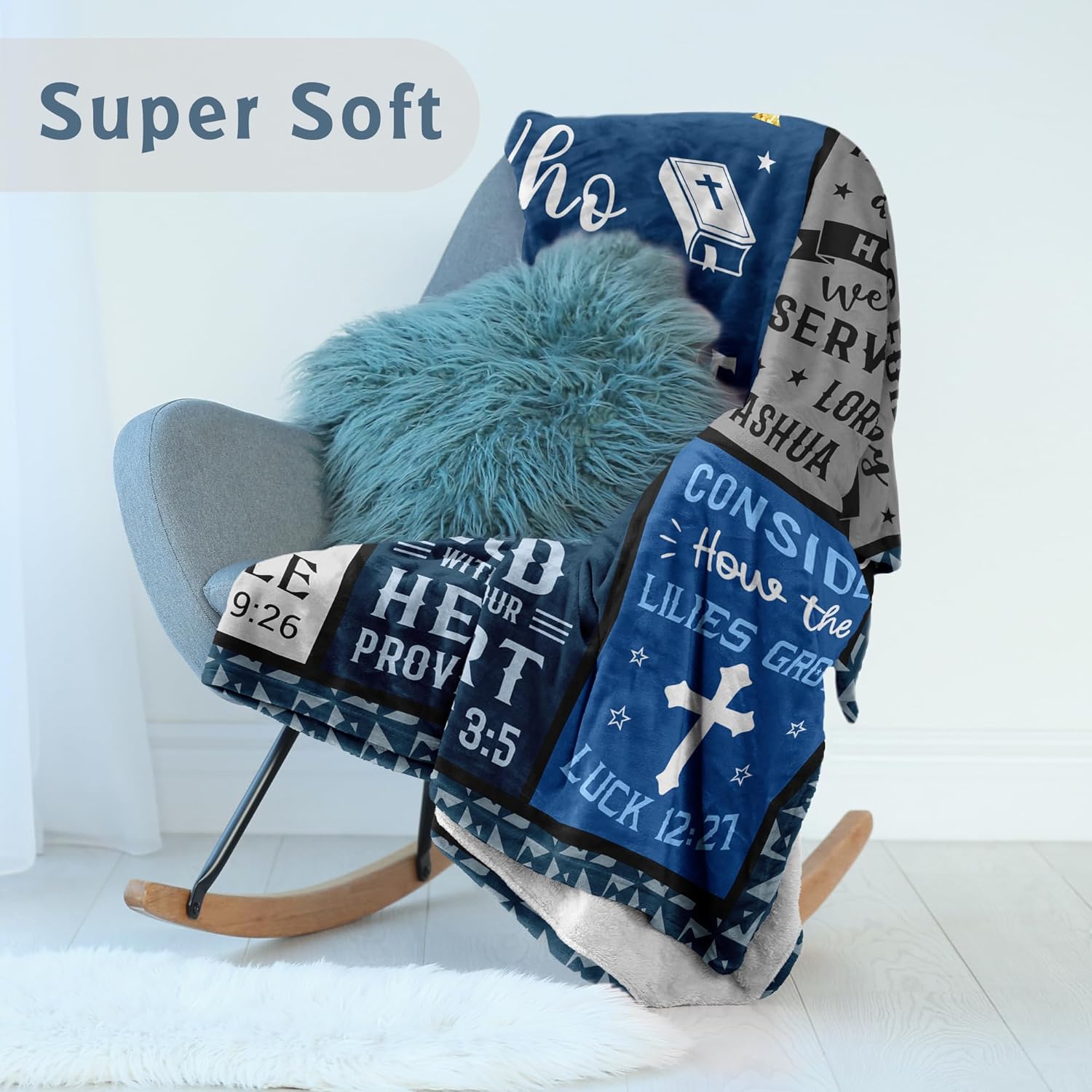 Lcobion Christian Gifts for Men, Religious Gifts for Men, Baptism Gifts for Boys, Spiritual Inspirational Gifts for Man, Bible Catholic Gifts, Confirmation Gifts for Boys, Christian Blanket 50" X 60" - Image 4