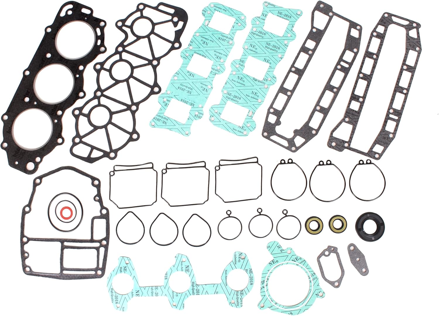 Boat Engine 6H4-W0001-02 A2 01 A1 00 Power Head Powerhead Gasket Kits for Yamaha Outboard Motor 3 Cylinder 40HP 50HP, Fit Sierra 18-4419 18-4407