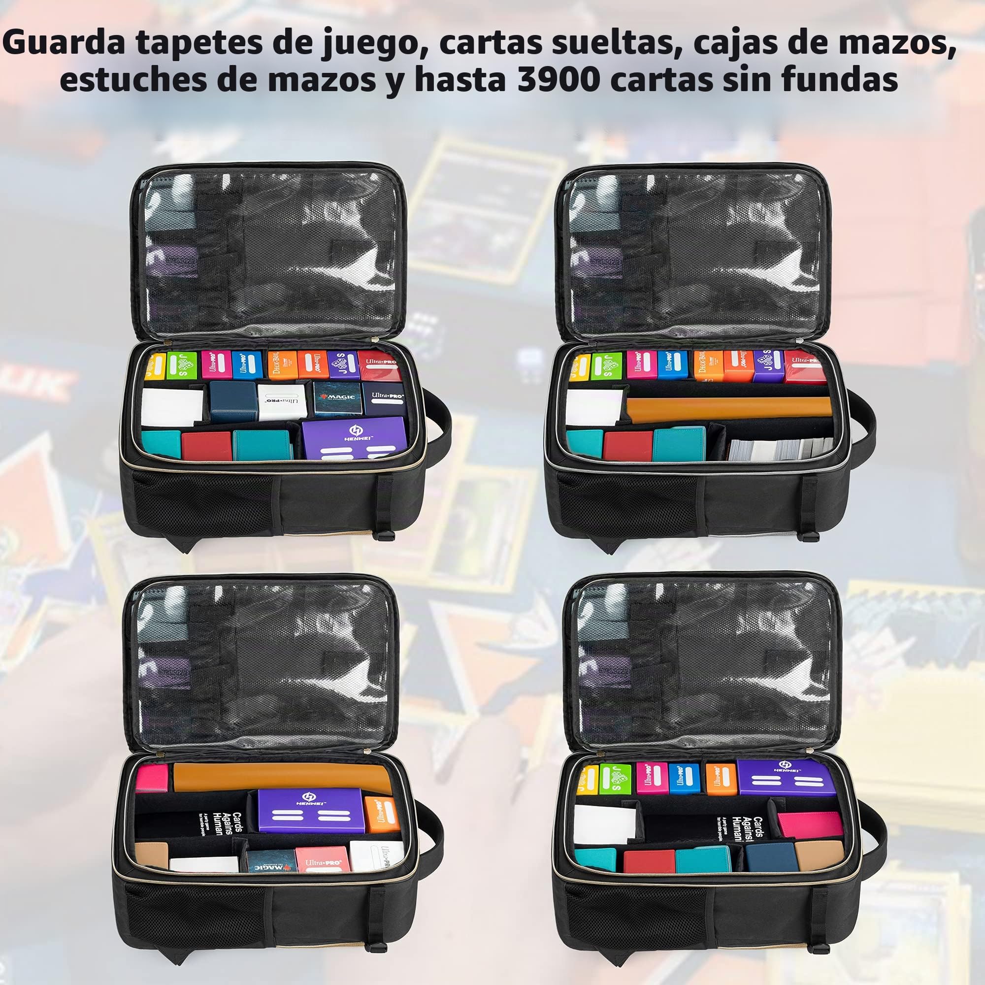 Trunab Mochila para 3900 Tarjetas sin Fundas Protectoras, Estuche Cartas Magic con Divisores Ajustables Que Se Adapta al Tapete de Juego, Compatible con Cards Against Humanity-Versión Mejorada