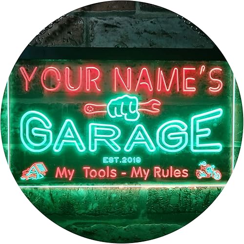 Miniatura 12 de ADVPRO personalizado: tu nombre estación del año, garaje temático, cueva para hombres. Decoración con color LED neón único signo 24 x 16 pulgadas