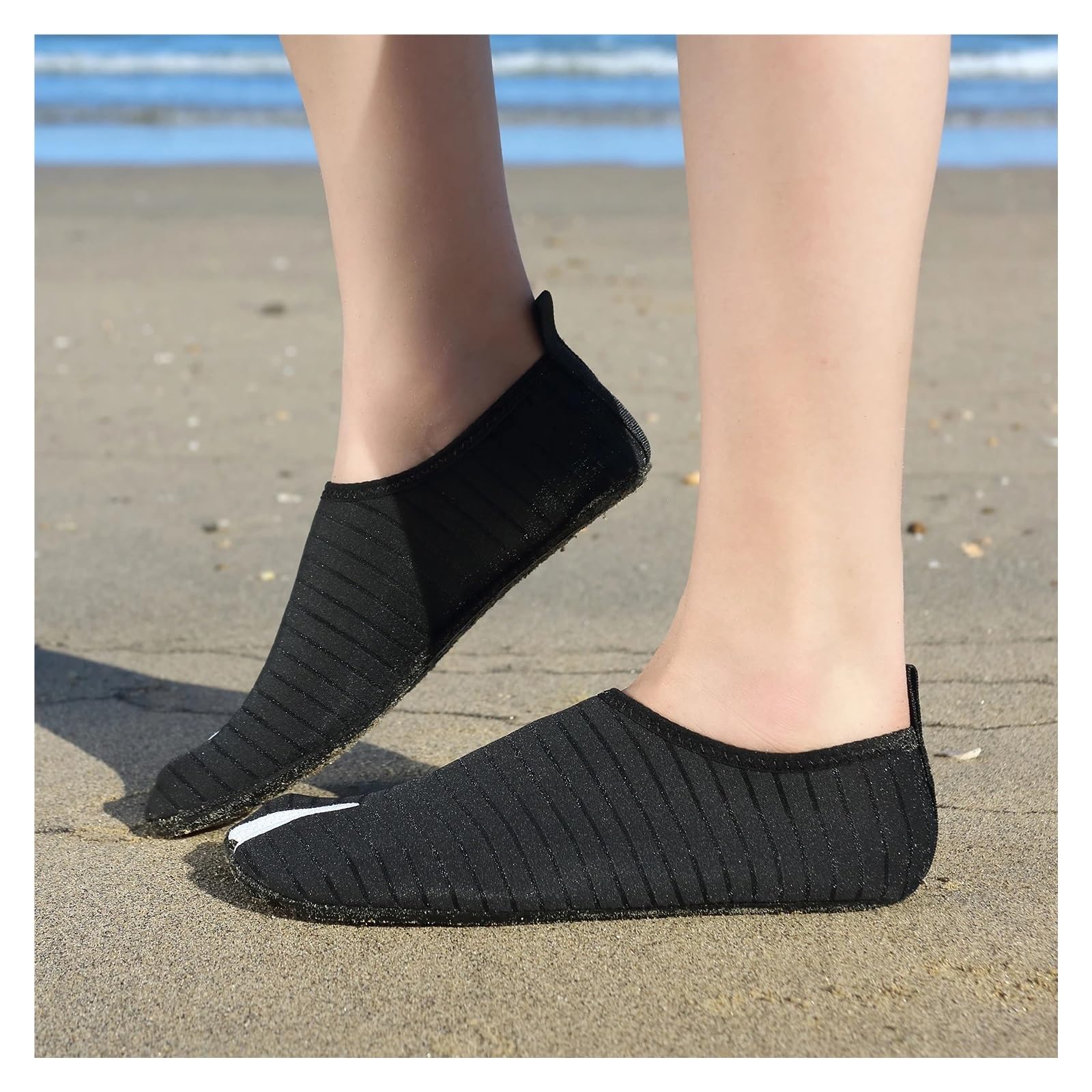 Scarpe da Acqua Scarpe da Spiaggia da Uomo e da Donna, for Sport Acquatici, da Spiaggia, da Nuoto, da Ginnastica, da Surf, da Snorkeling, da Ginnastica a Piedi Nudi(Ivory,46 47)