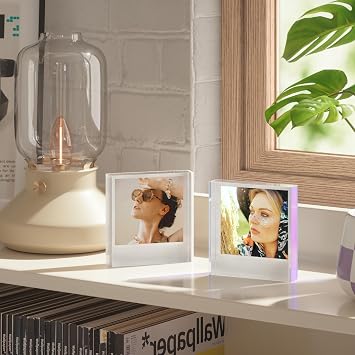 WINKINE Polaroid Frame - Acrylic Picture Frame for Polaroid i-Type/600/SX-70 Film, 4.2'' x 3.5'' Photo Display Instax Film Display for Countertop, Tabletop
