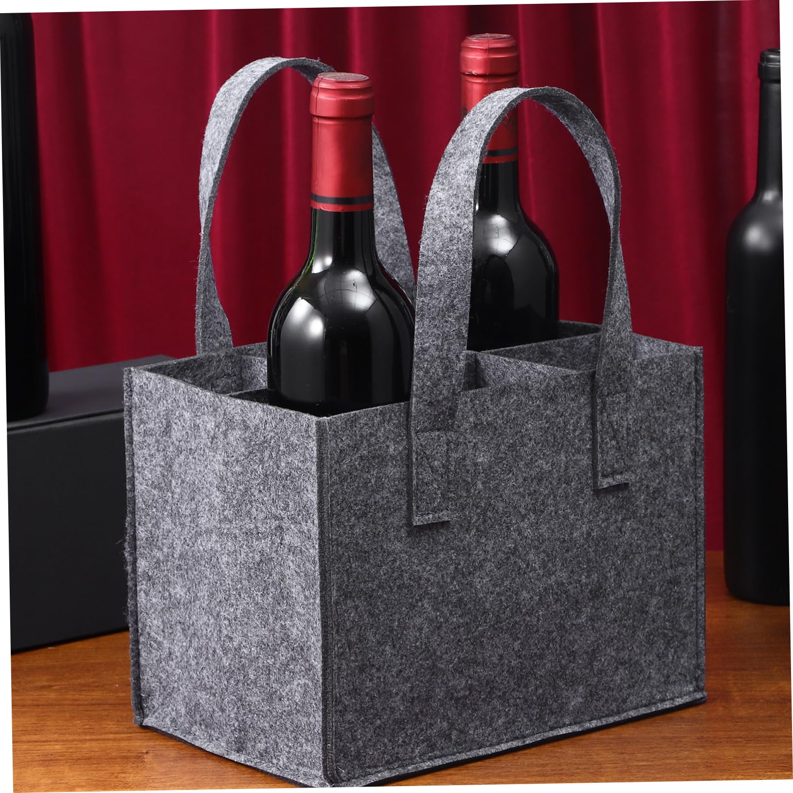4piezas Bolsas para Botellas De De Fieltro Kit De Portabotellas para Camping y Picnic