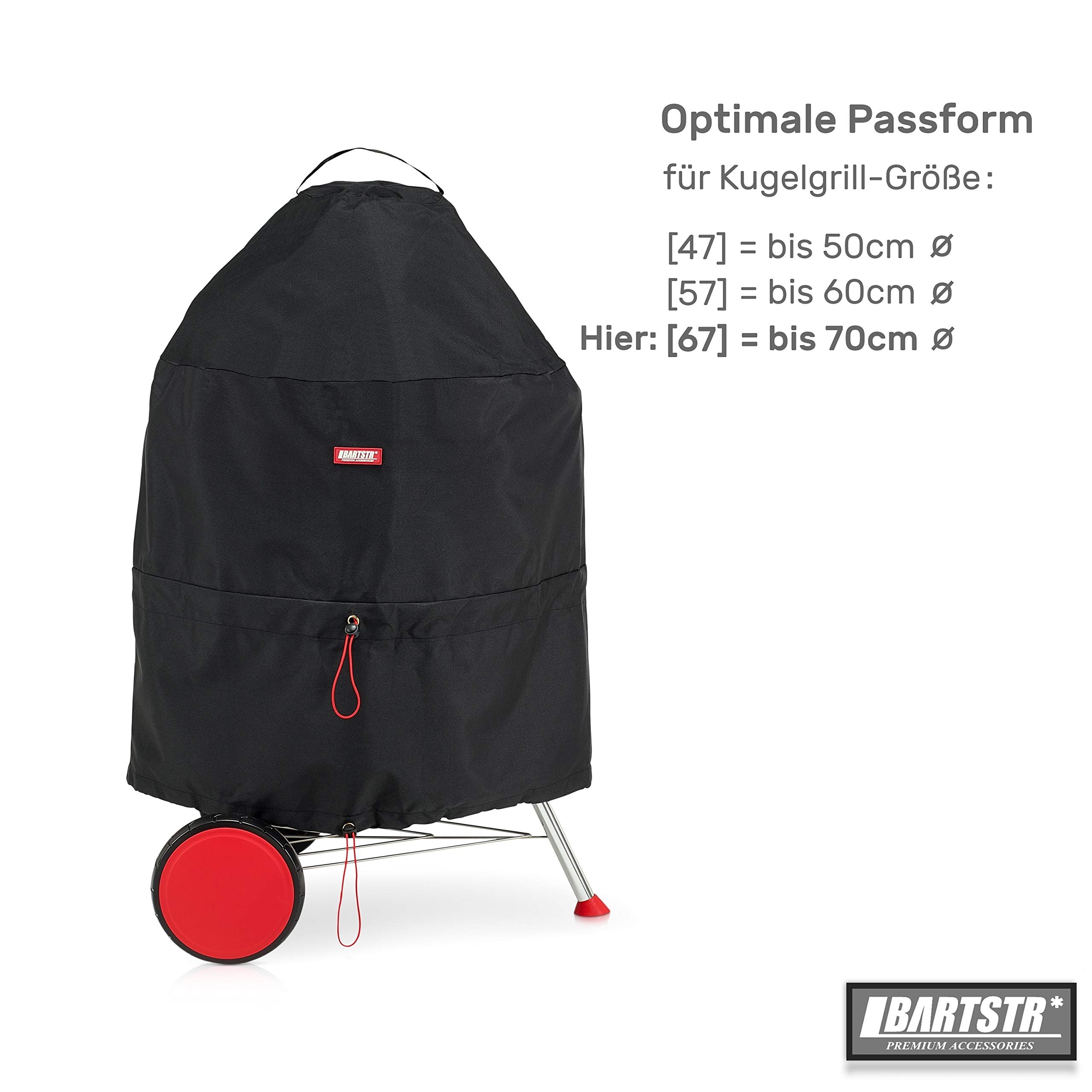 Copertura per barbecue a sfera, resistente alle intemperie, in tessuto Oxford 600D, protezione contro la pioggia e i raggi UV, per barbecue fino a 70 cm, impermeabile, con borsa portaoggetti