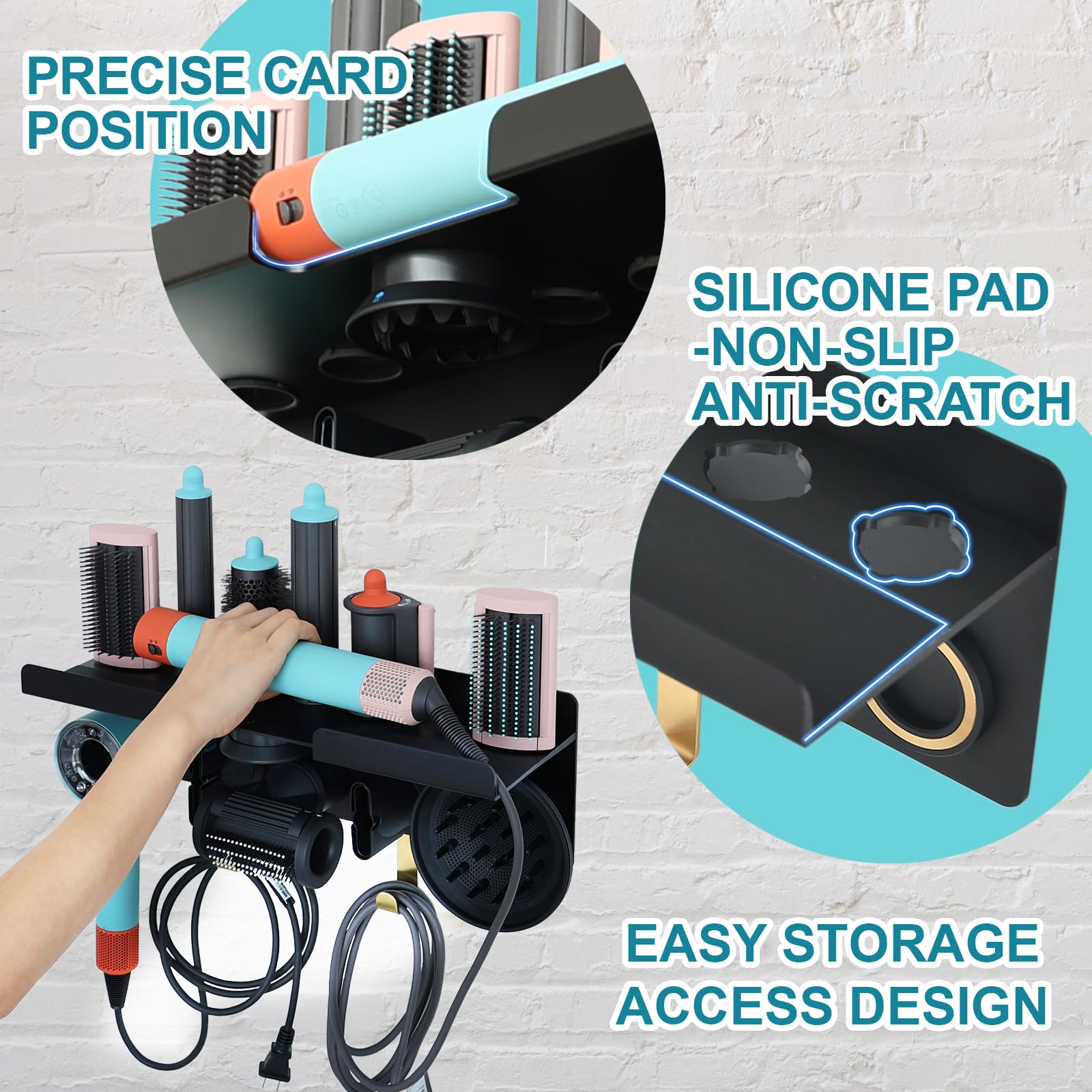 AIRBOW STAND11-S（ペア） Amazon.com: CATOOMUU Wall Mount Hair Dryer Stand Holder for Dyson
