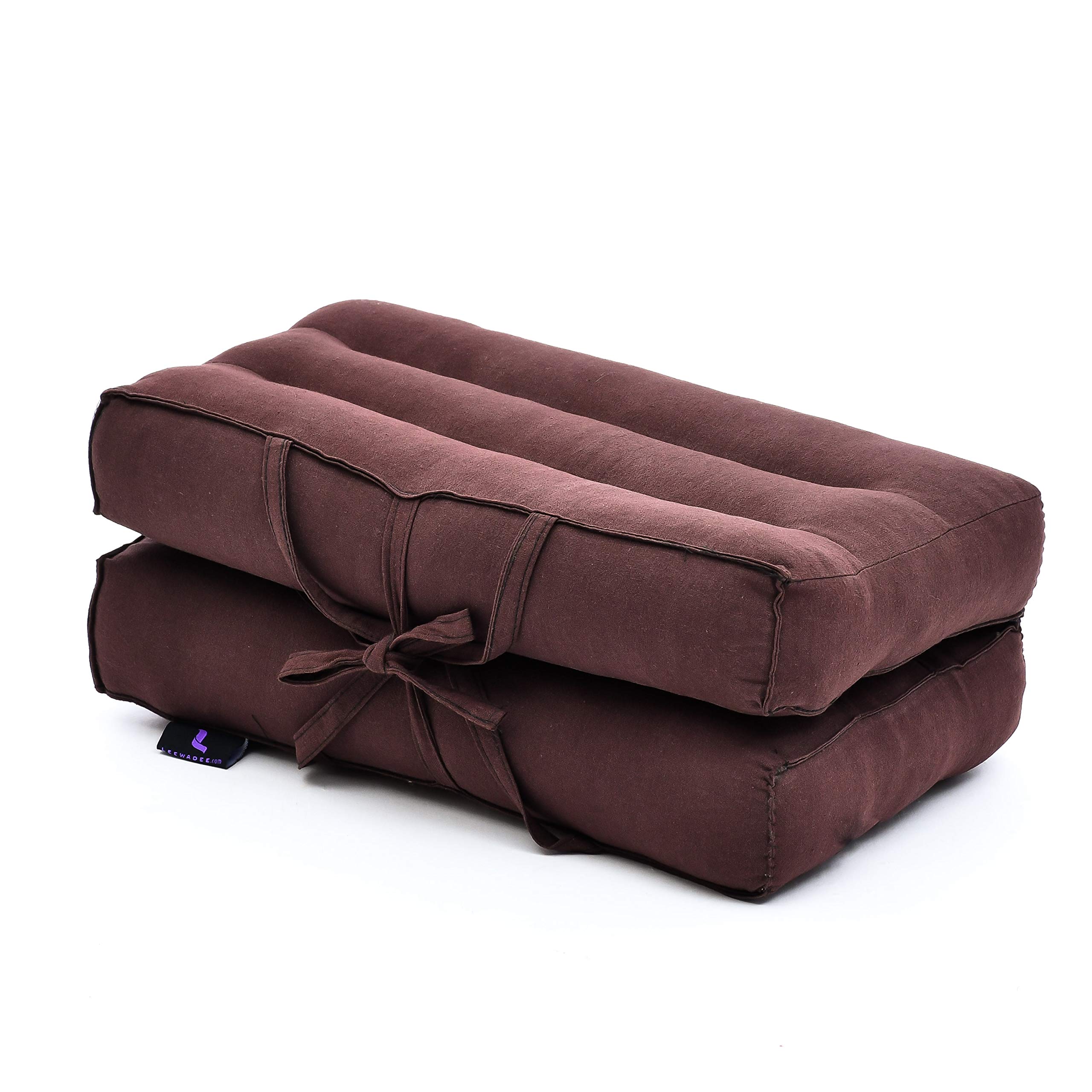 Leewadee Foldable Seat Cushion – Comfortable Sitting Pillow with Carrying Loop, Seating Cushion Made of Kapok, 16 x 16 inches, Brown