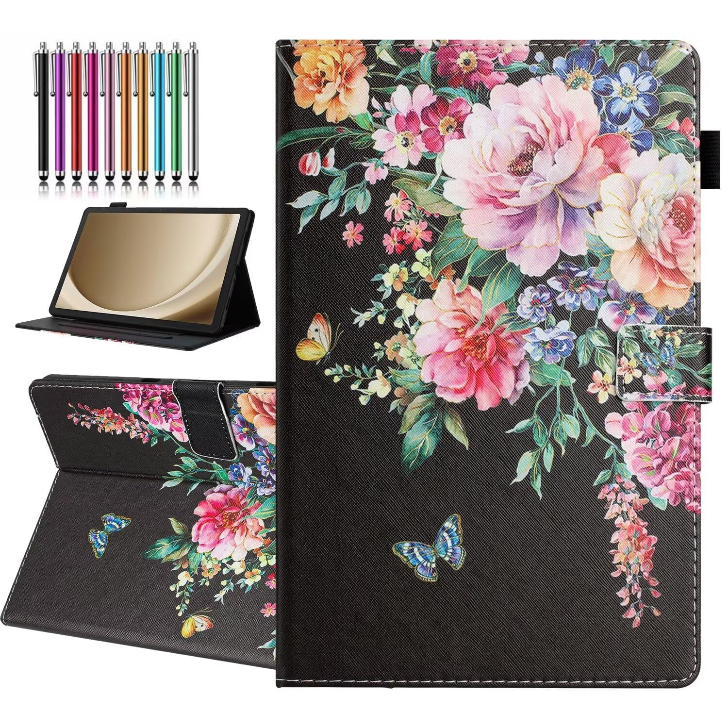 YUNHOTIC Case for iPad 11th/10th Gen (10.9-11inch), iPad A16 Cover Auto Wake/Sleep, Premium PU Leather Folding Stand Cover with Pen Holder & Multiple