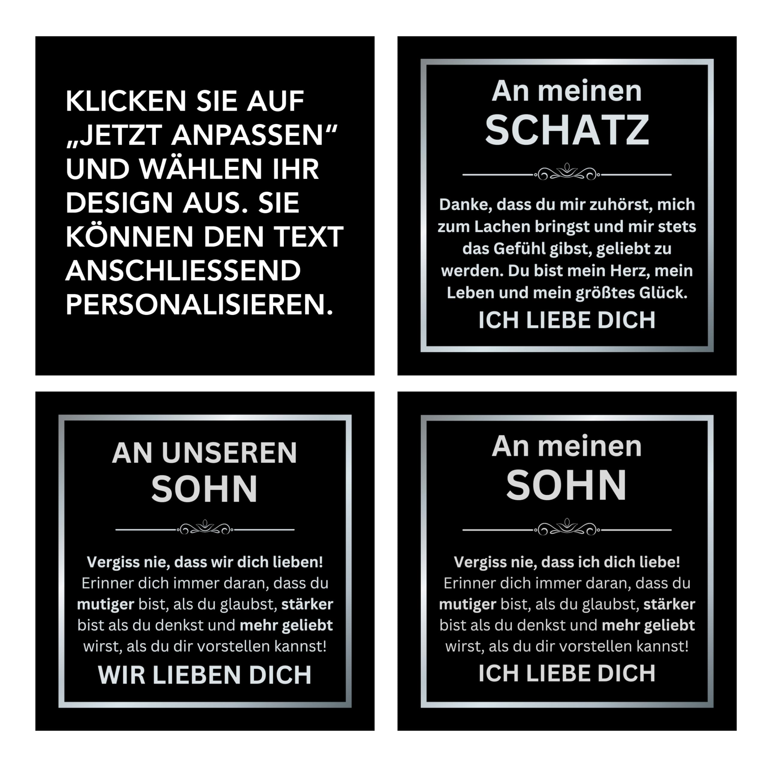 Leder Armband personalisiert mit LED Geschenk Box An meinen Mann Schatz Sohn mit Glückwunschkarte für Männer Herren Jugendliche Jungen Geburtstag Jahrestag Weihnachten