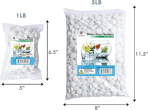 Miniatura 8 de Galashield Canicas de vidrio plano para jarrones, cuentas de gemas de vidrio blanco, relleno de jarrón (5 libras, aproximadamente 540 unidades)