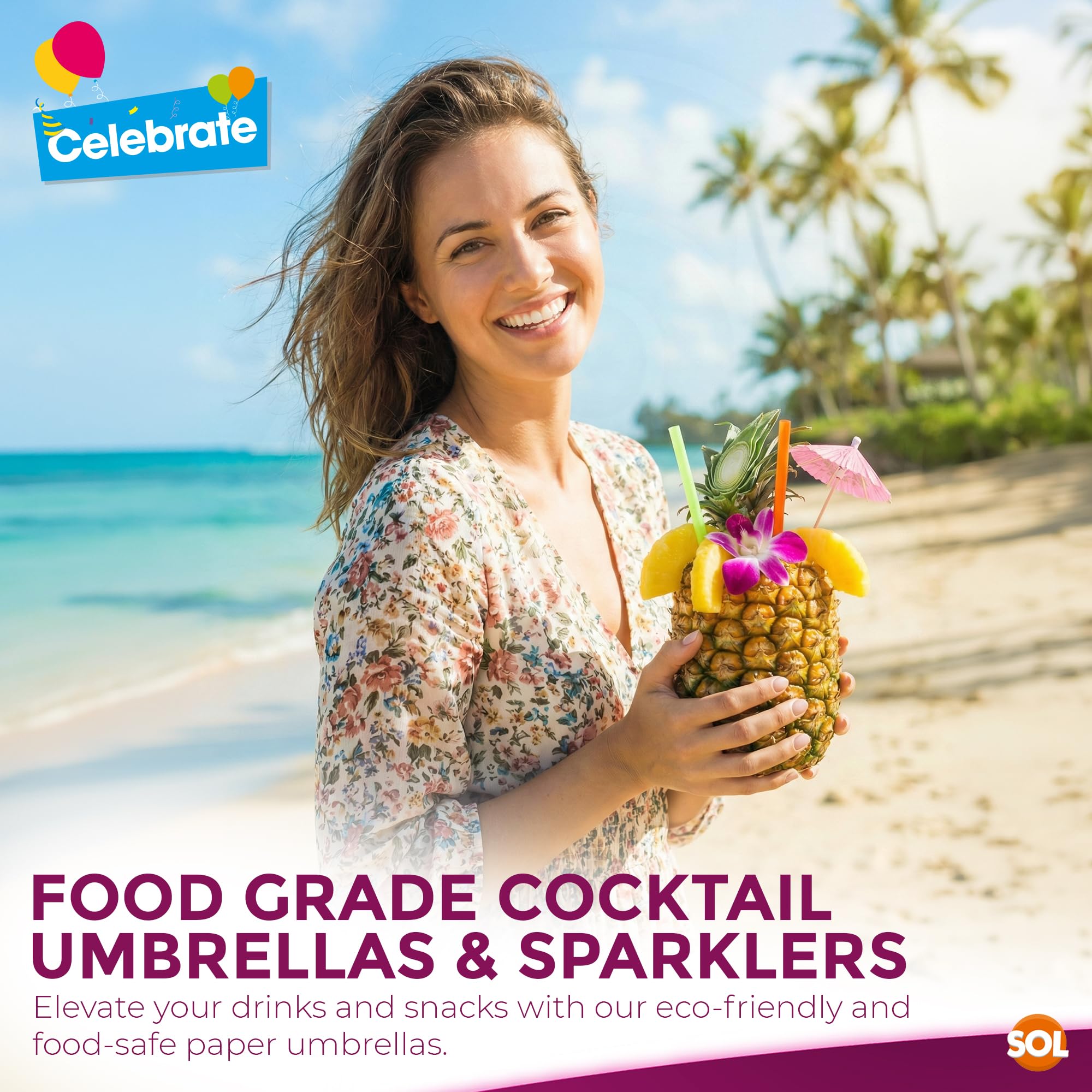 CYIOU Cocktail Parapluies 50 Pièces Mini Parasols Boisson Picks Parapluies en Papier Ombrelles à Cocktails Mixtes en Papier pour La Décoration de Bar Les Accessoires Fêtes Tropicales 10cm