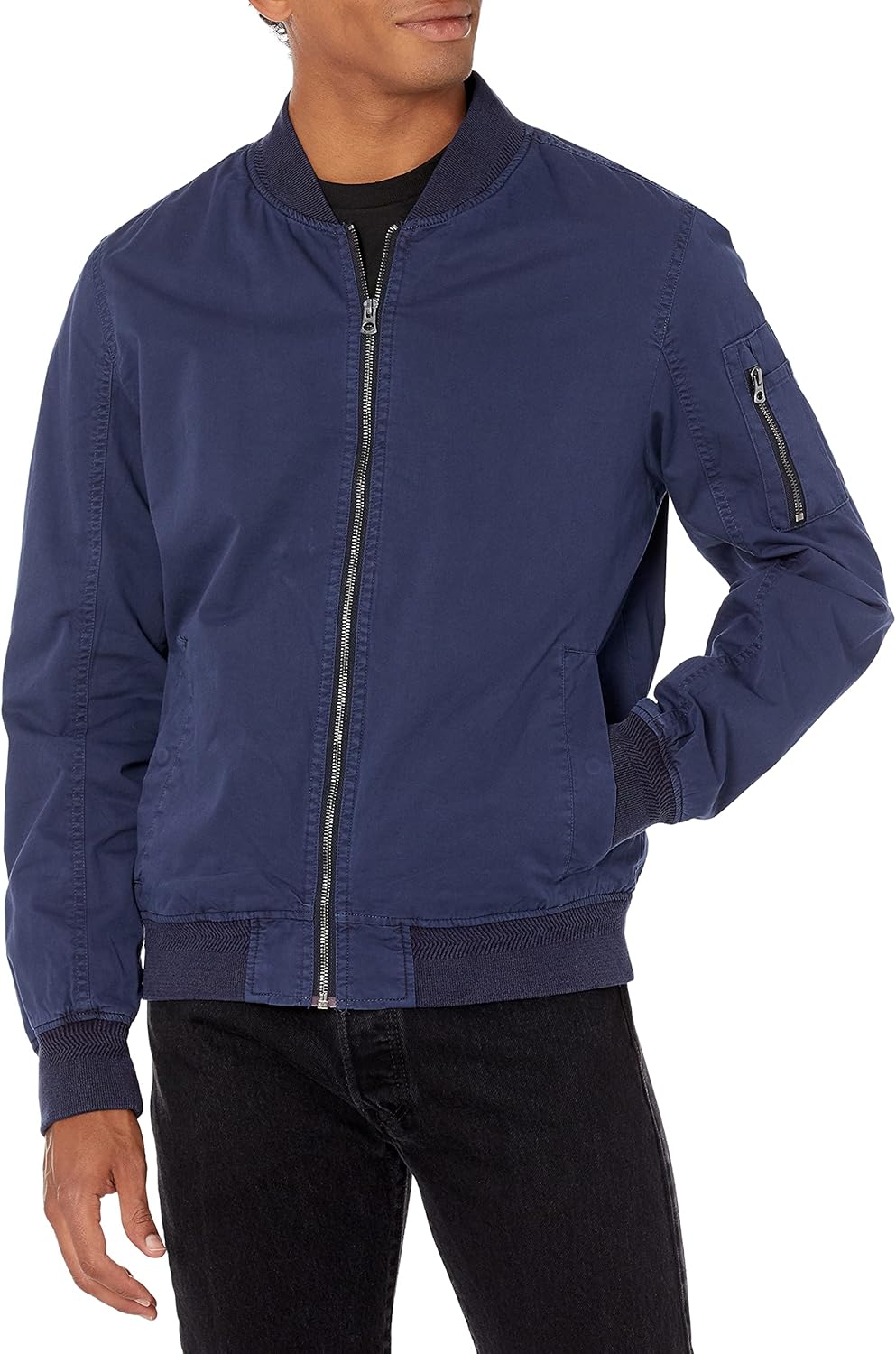 Lucky Men's Cotton Bomber Jacket,Navy,Small Amazon.co.uk Fashion