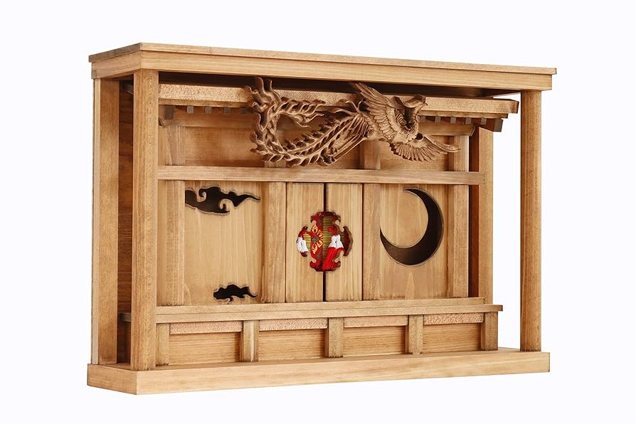 Amazon｜やまこう モダン 神棚 三社 箱宮 褐色 花鳥風月 鳳凰の
