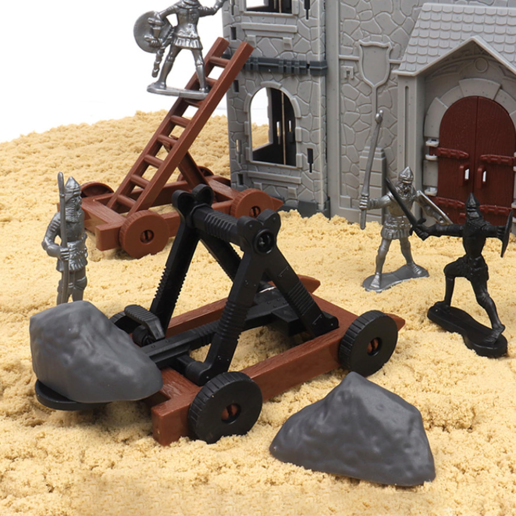 Juego de soldados de juguete, 104 piezas/juego de juguetes de soldados antiguos, figuras de acción de hombres del ejército de caballeros medievales, ensamblaje único de modelo de castillo de bric.