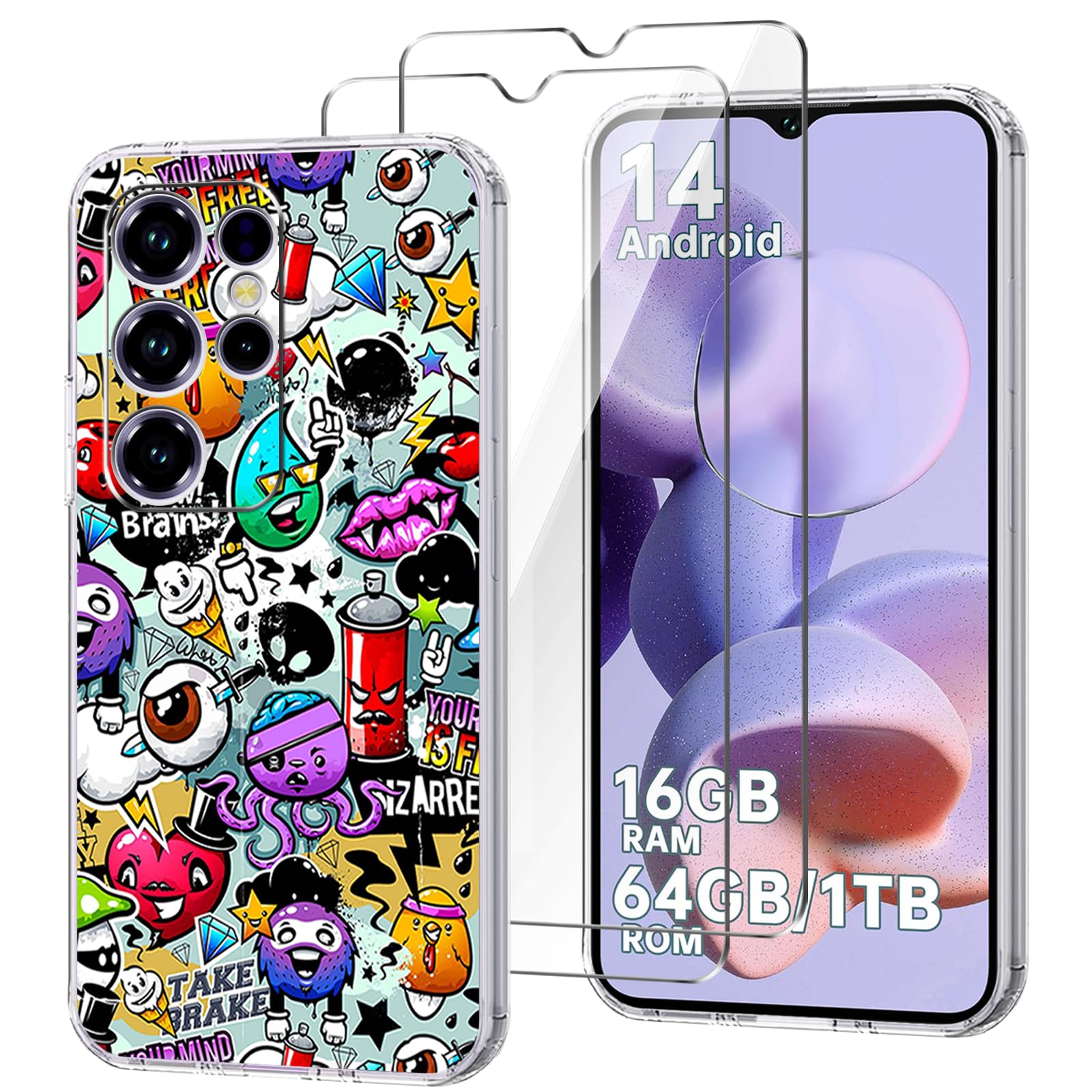Custodia per Oukitel WP28 E (6.52) e 2 Pezzi Vetro Temperato