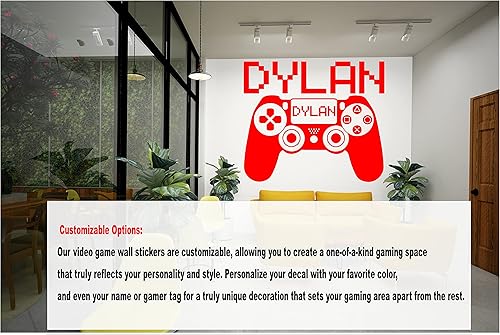 Miniatura 7 de Calcomanías de vinilo personalizadas para jugadores, mando, videojuegos, videojuegos, etiqueta de jugador, decoración de habitación, mural