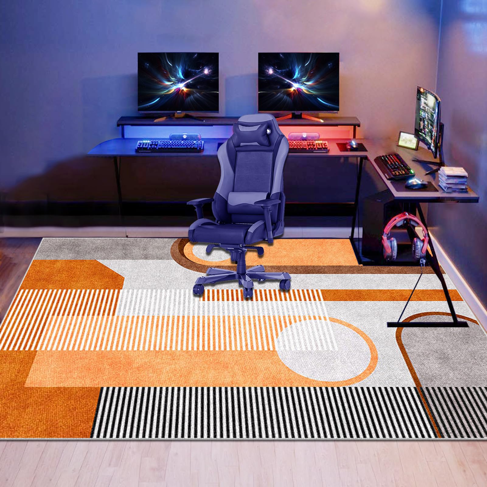 Tappeto Sedia Ufficio Antiscivolo Multisuperficie 90 x 140 cm | Tappetini Sedia Gaming Per Cameretta Salotto Tappeto per Sedia Con Ruote Gaming Pavimento per Pavimenti in Legno Duro