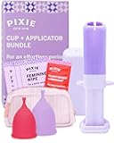 2 Menstrual Cups and Applicator Bundle - No Metals or Toxins - 100% Medical-Grade Silicone - Softest Reusable Period Cup - Inserts Like a Tampon - Capacity of 4 and 6 Tampons