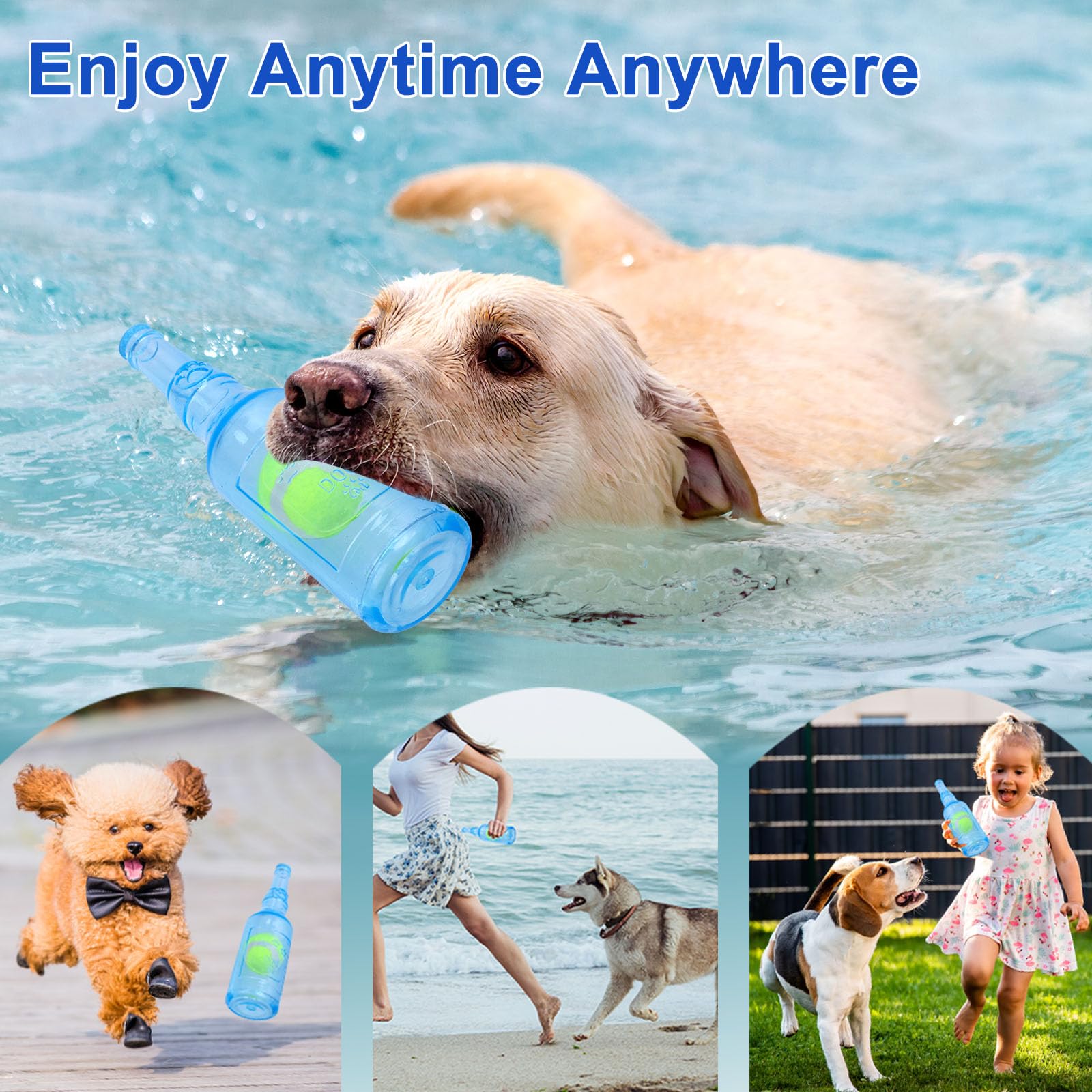 Produktbild von Hundespielzeug Mit Flaschenspielzeug U2013 Zahnspielzeug Fu00fcr Mu00fcrrische Welpen, Interaktive Spielflasche, Haustierfreundlicher Tennisball Im Inneren, Ansprechendes Kauspielzeug Fu00fcr Furz